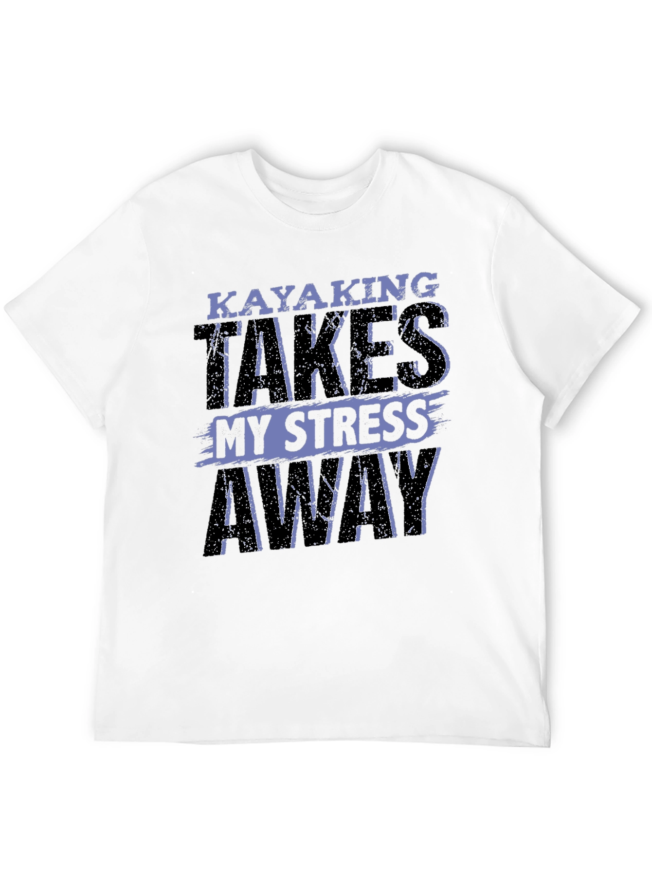 Black Kayaking Takes My Stress Away Graphic T-Shirt view 12