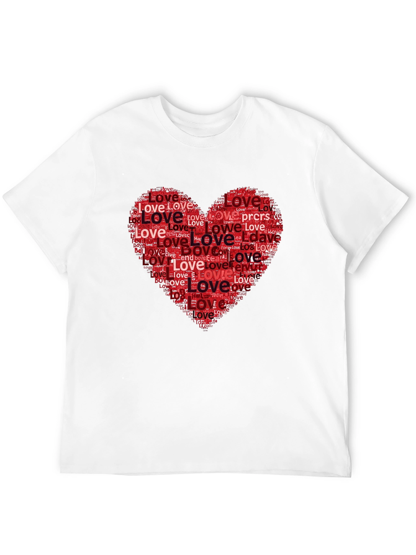 Black Love Heart Word Art Graphic Tee view 12