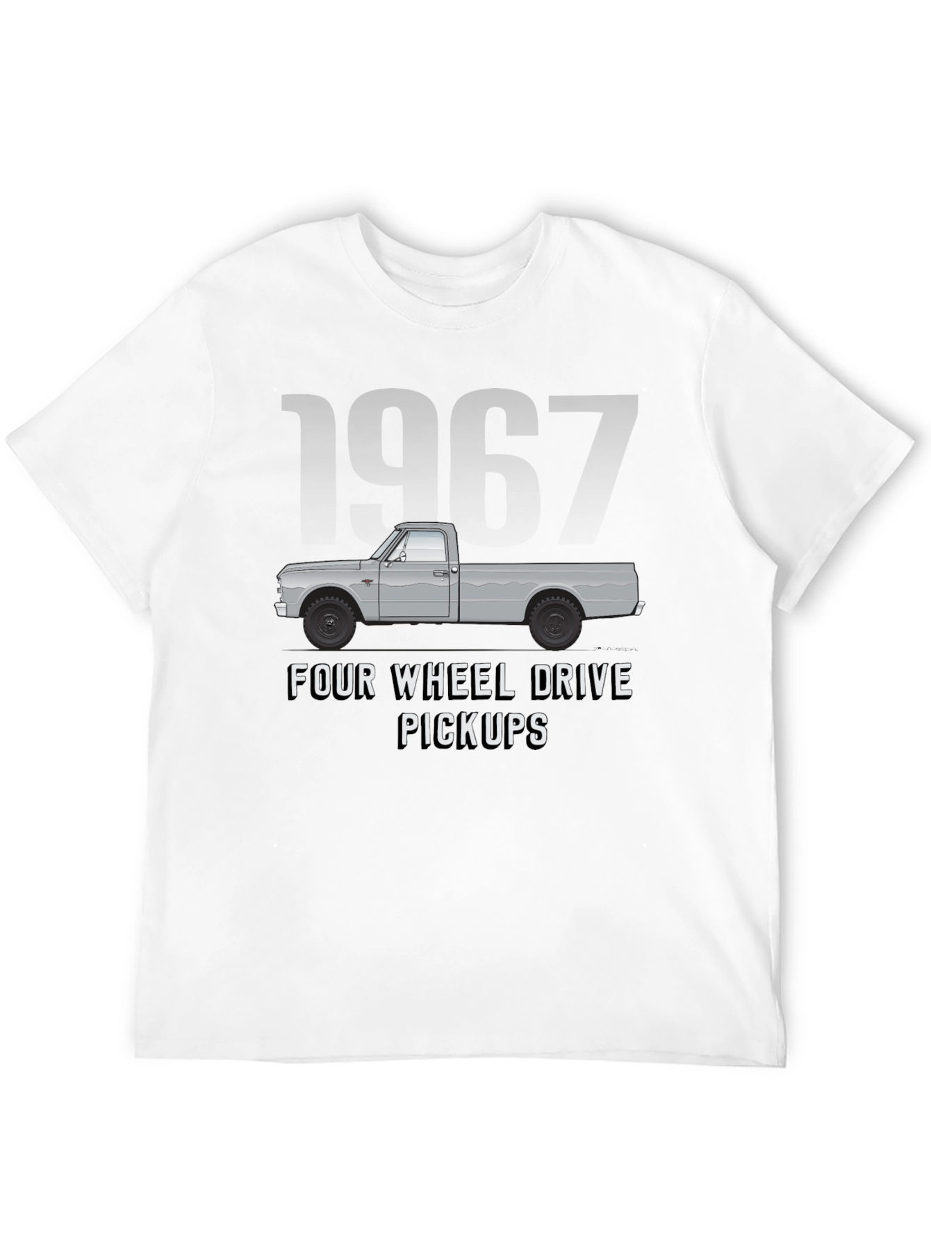 Black 1967 Four Wheel Drive Pickup Truck Graphic Tee view 12