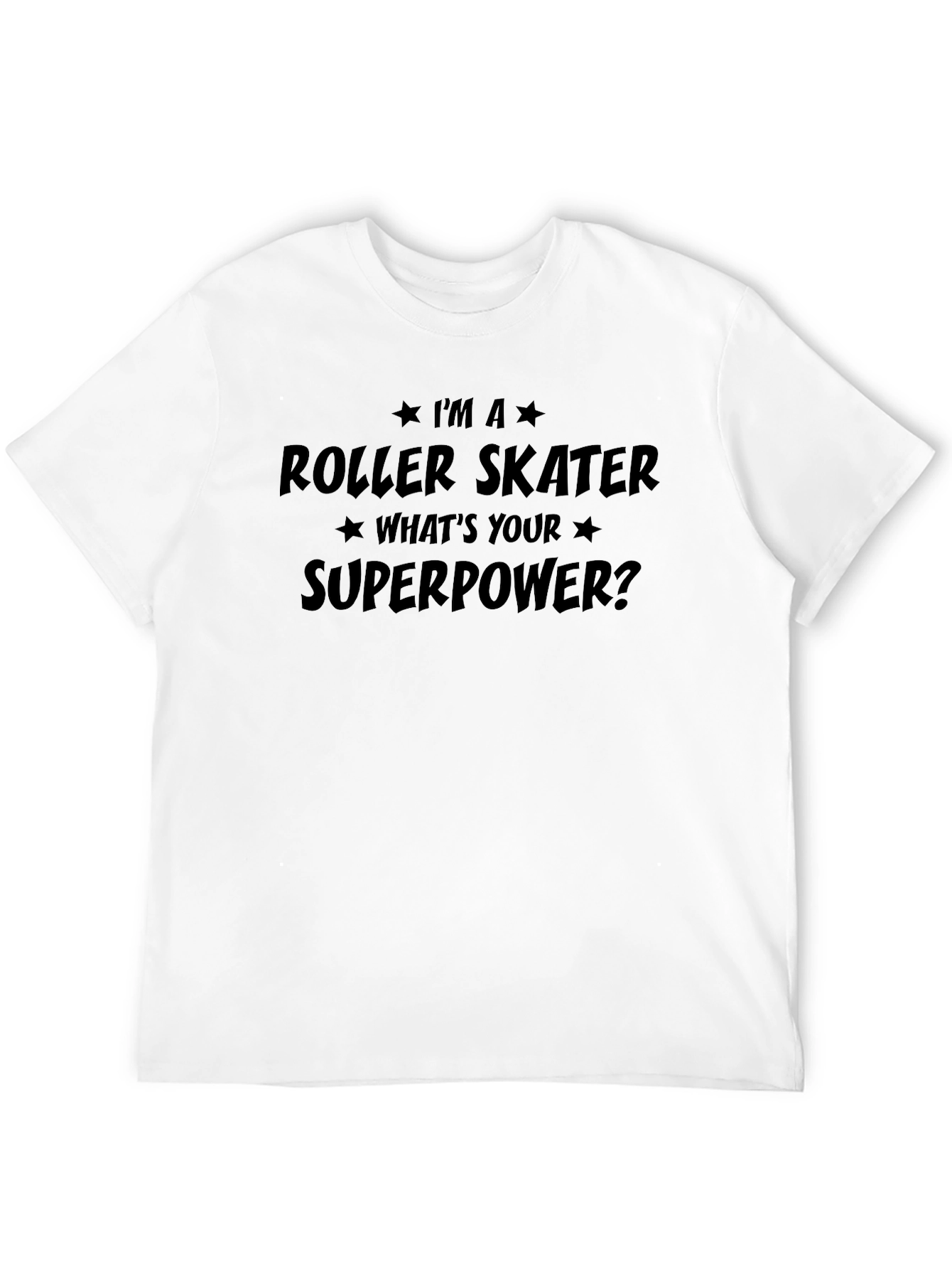 Black Roller Skater Superpower T-Shirt - Black Cotton Tee view 12