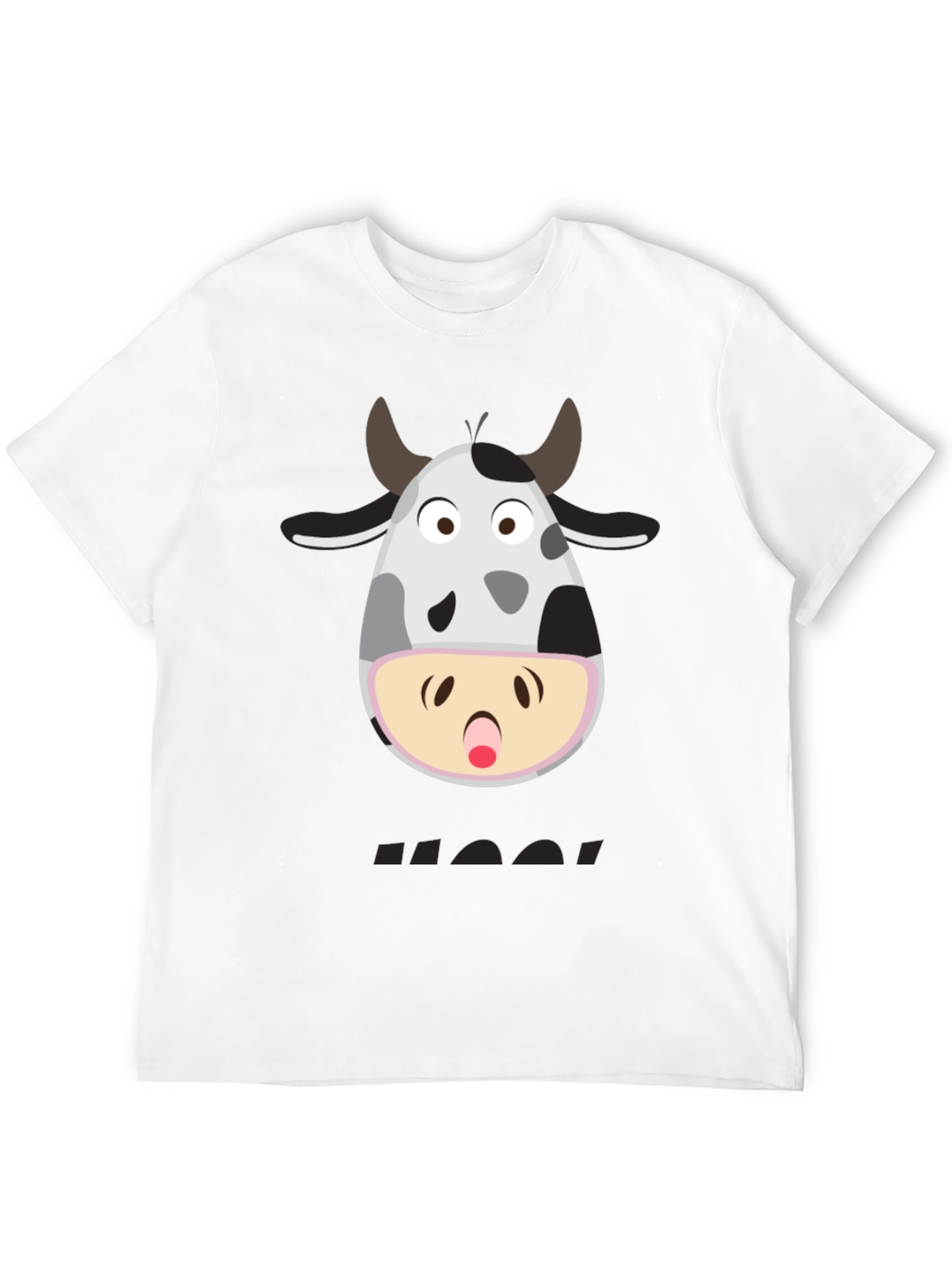 Black Funny Cow Moo! T-Shirt - Black Graphic Tee view 12
