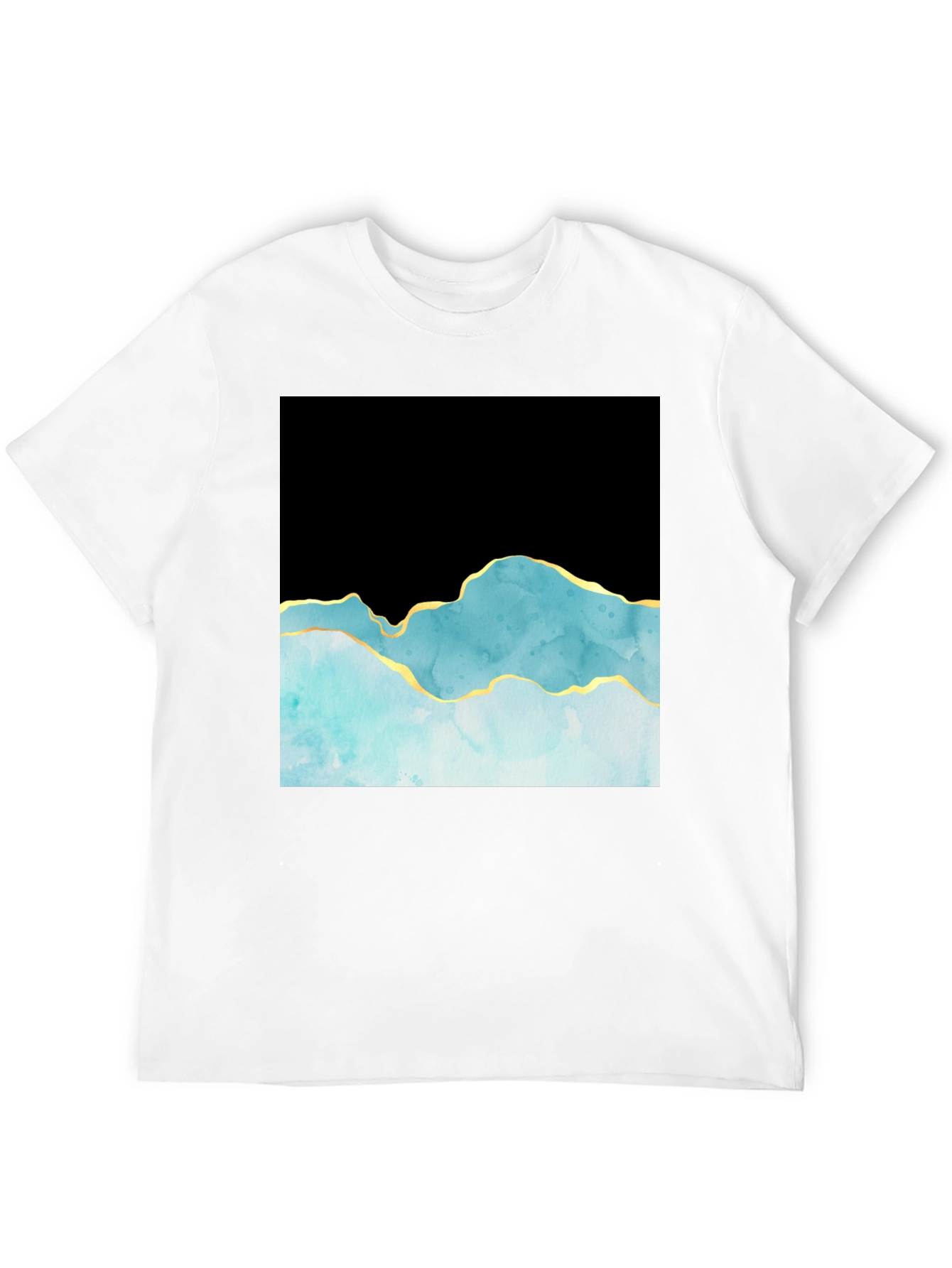 Black Abstract Mountain T-Shirt - Black view 12