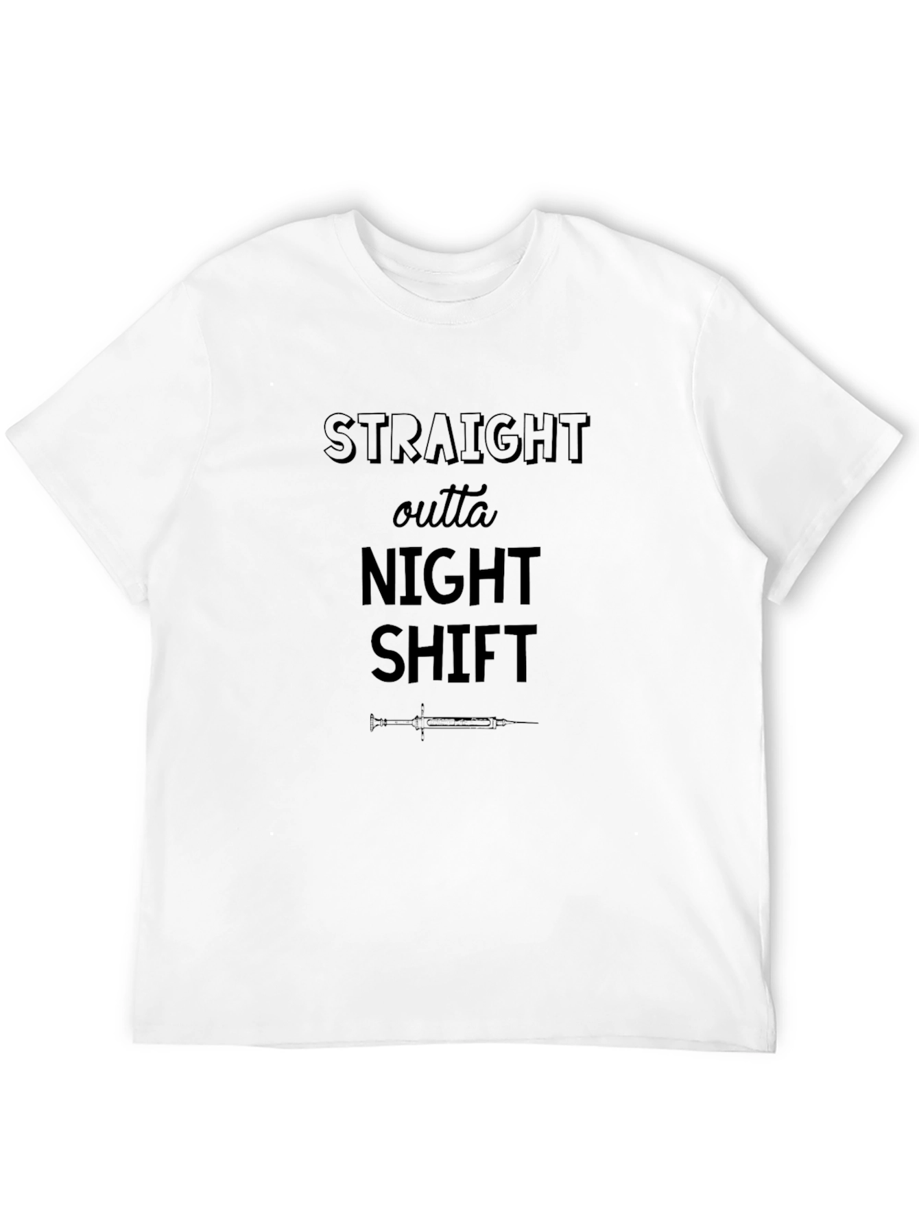 Black Straight Outta Night Shift T-Shirt view 12
