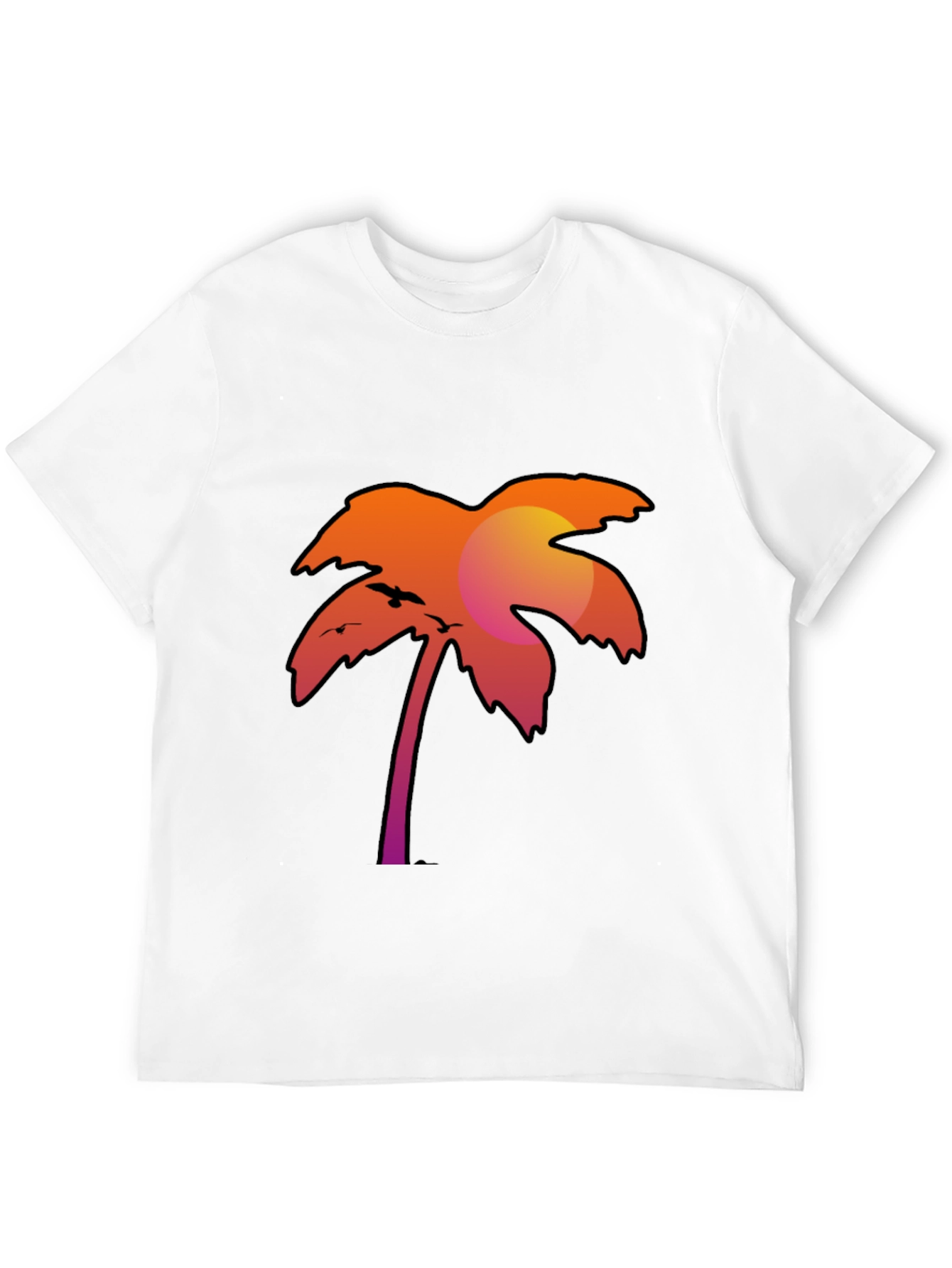 Black Sunset Palm Tree Graphic Tee - Stylish Black T-Shirt view 12