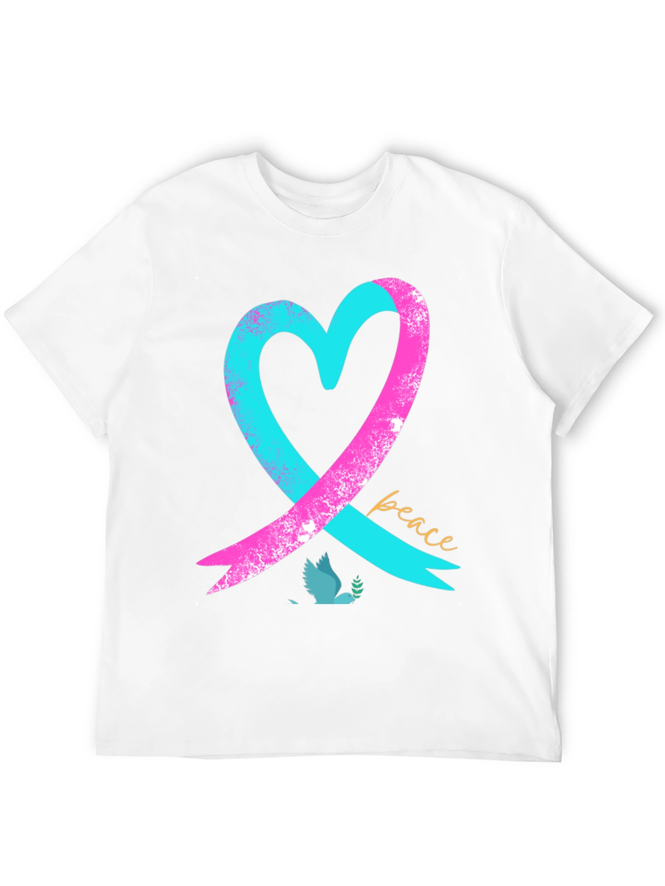 Black Peace Heart Dove T-Shirt - Black view 12