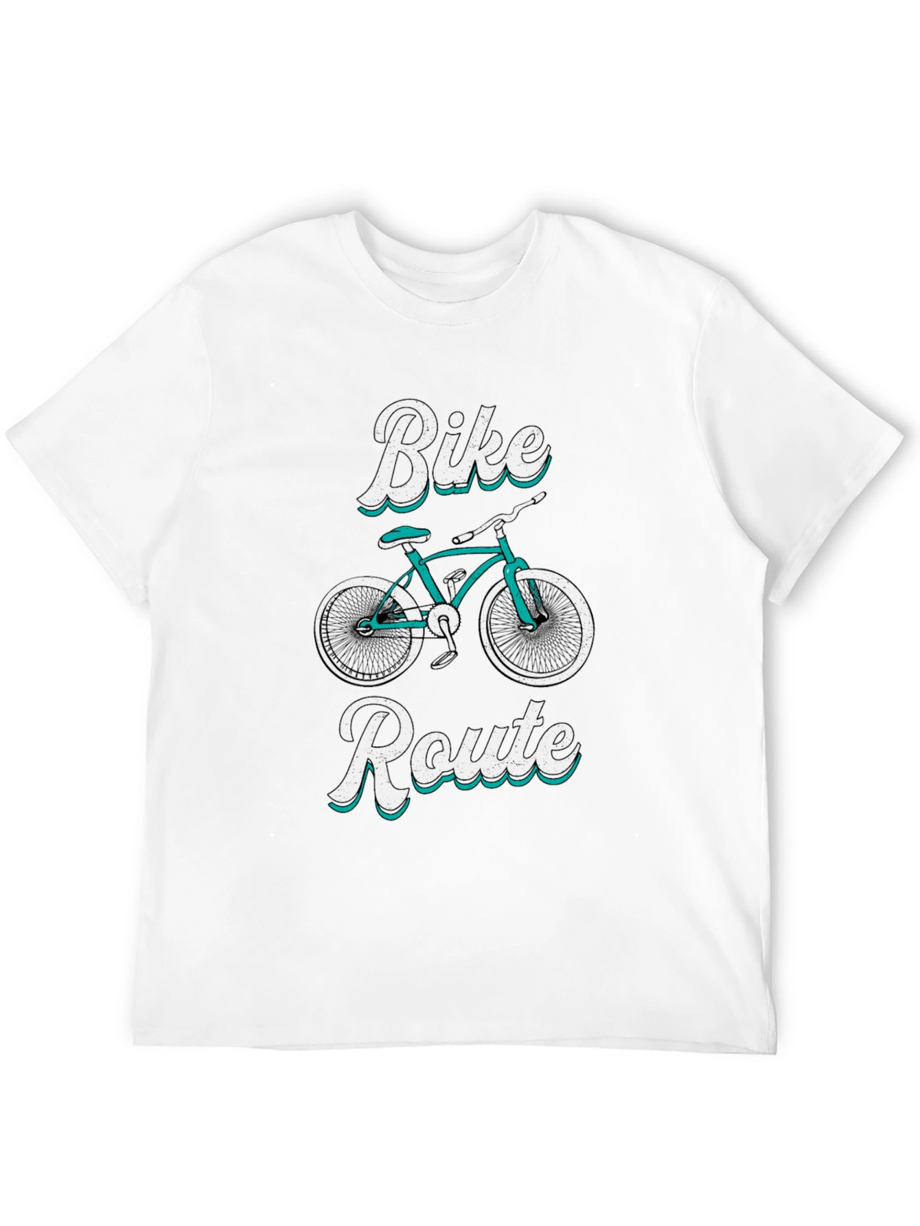 Black Bike Route Graphic Tee - Black Cotton T-Shirt view 12