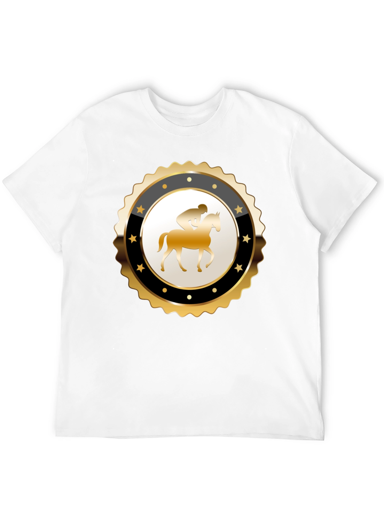 Black Equestrian Emblem Tee - Black Cotton Blend view 12