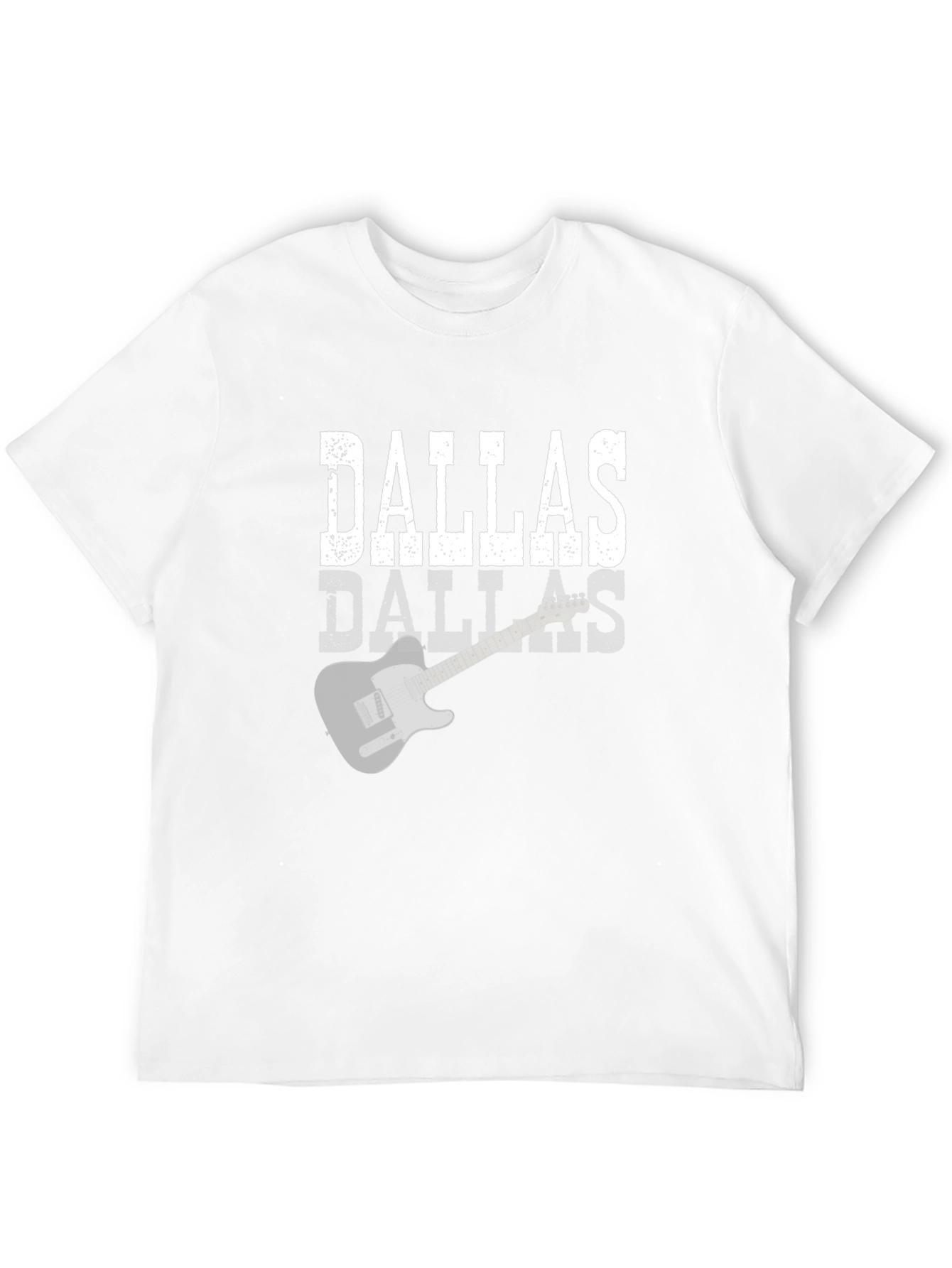 Black Dallas Guitar Graphic Tee - Black Cotton T-Shirt view 12
