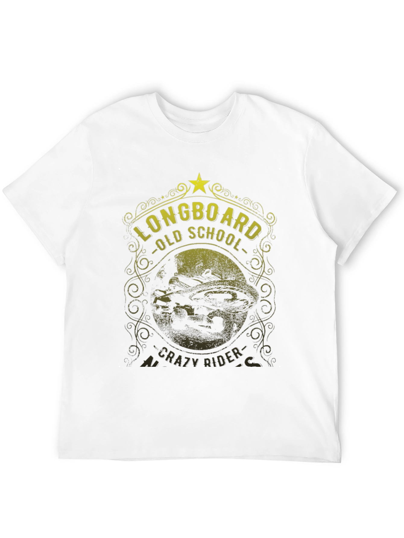 Black Longboard Old School Crazy Rider Graphic Tee view 12