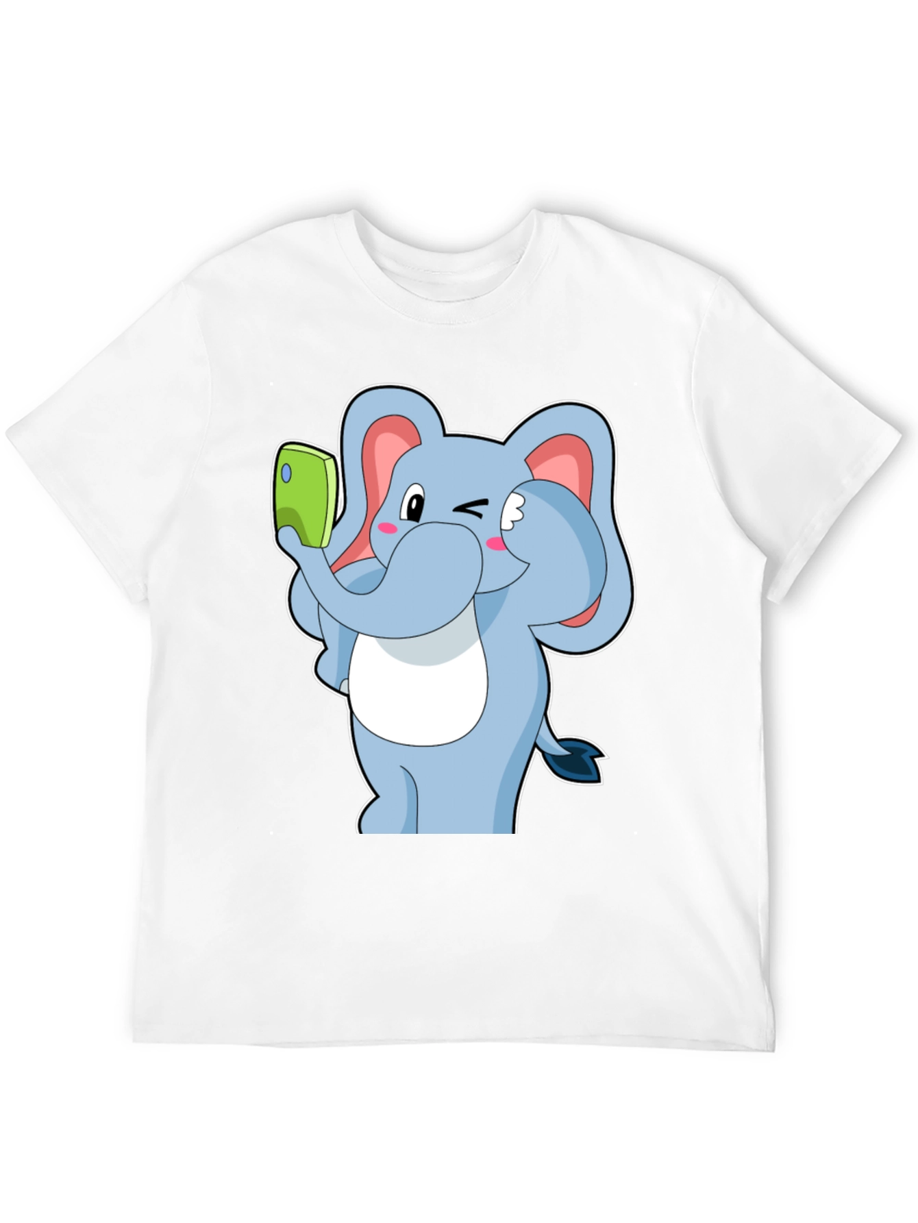 Black Elephant Selfie T-Shirt - Fun Cartoon Tee view 12
