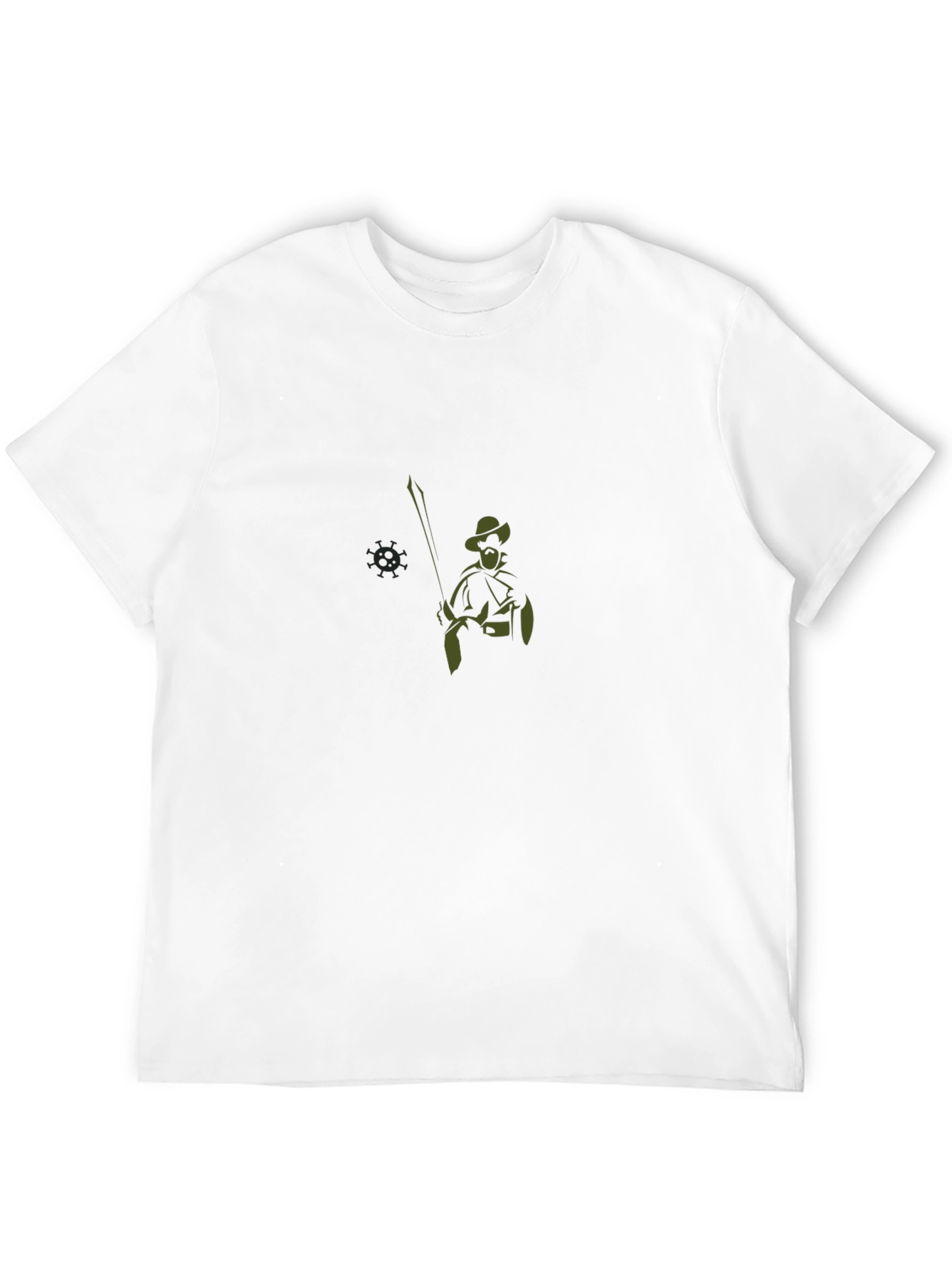 Black Black T-Shirt with Warrior Graphic Print view 12