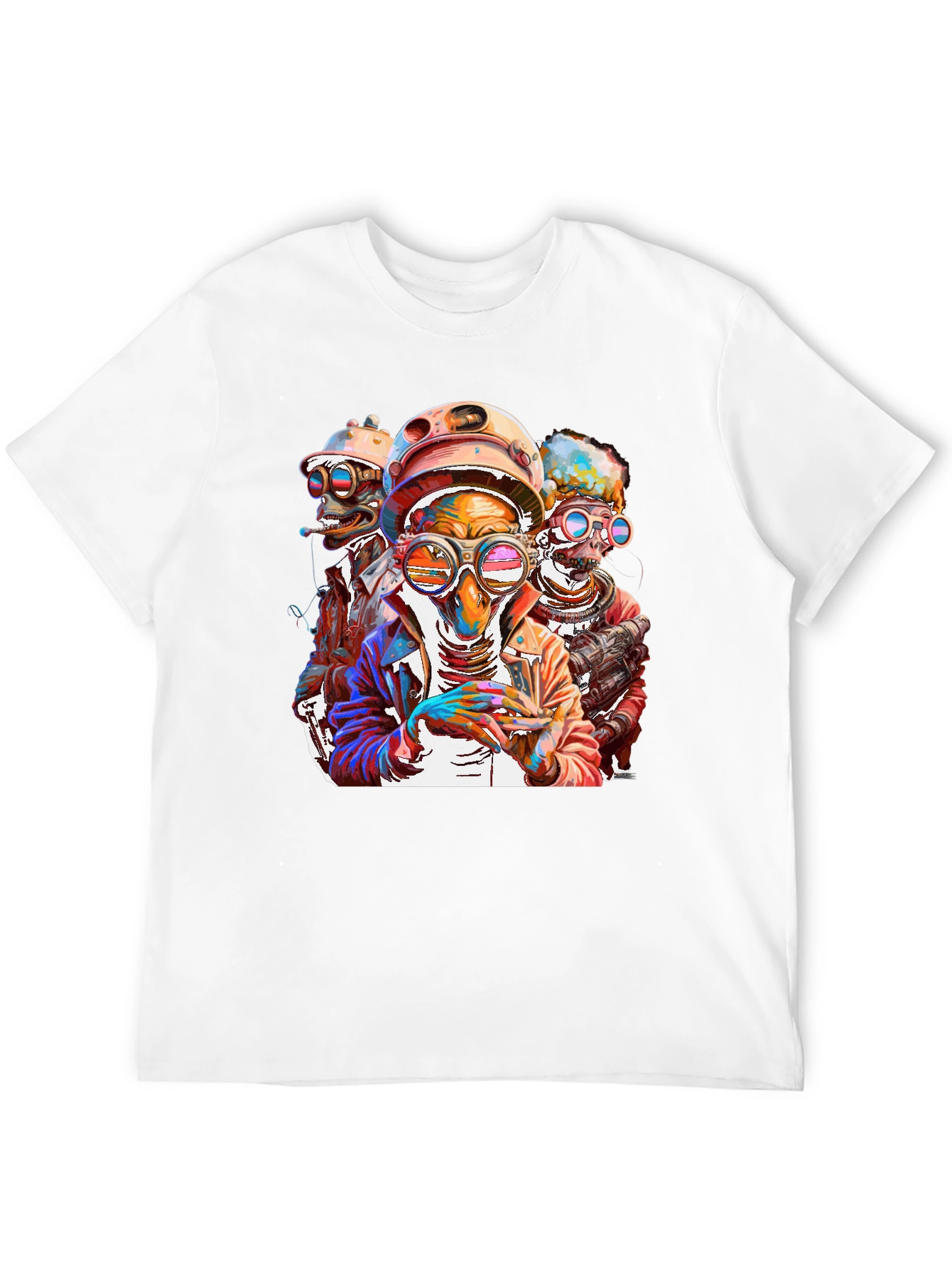 Black Steampunk Crew Graphic Tee - Bold & Unique Design view 12