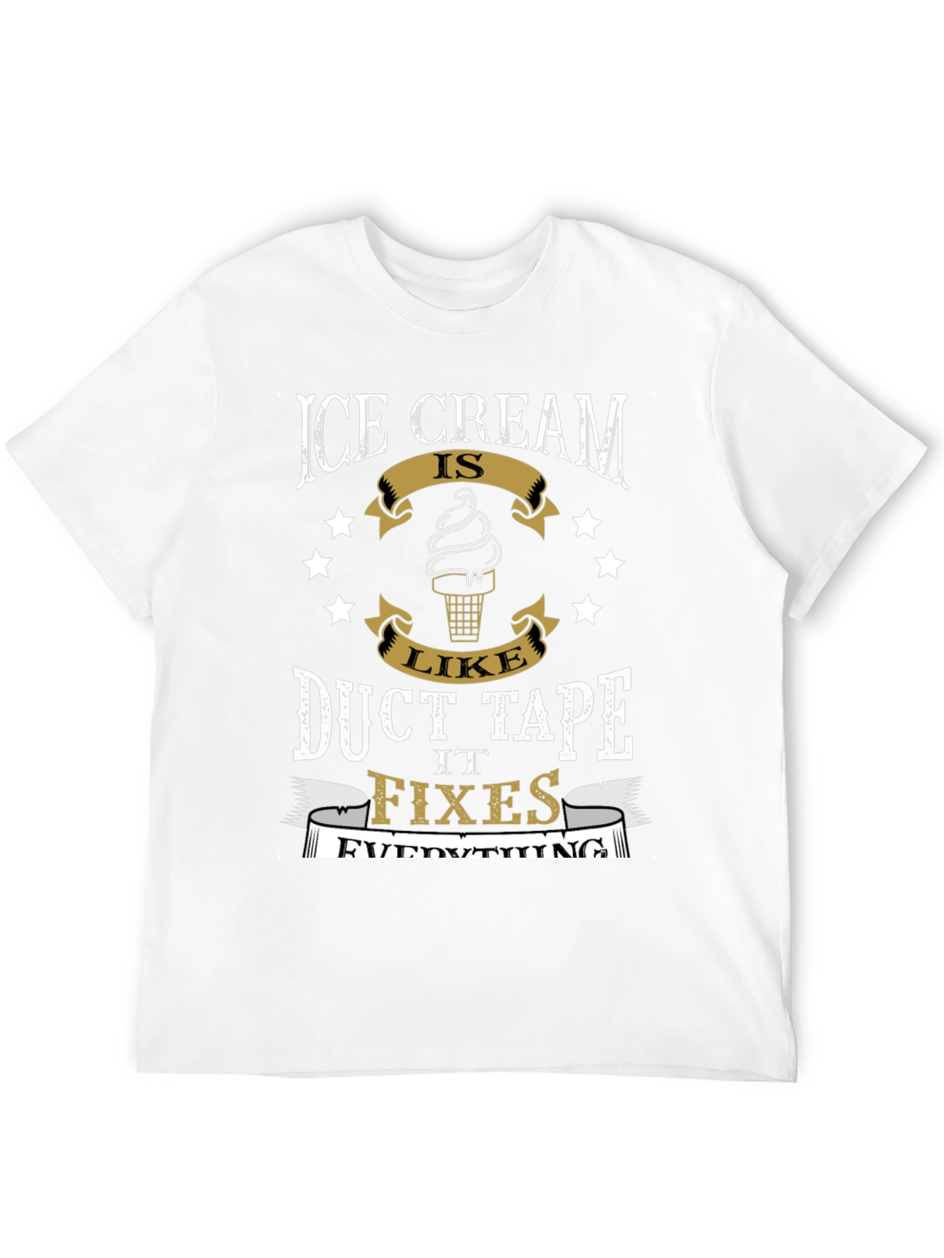 Black Ice Cream & Duct Tape Humor T-Shirt view 12