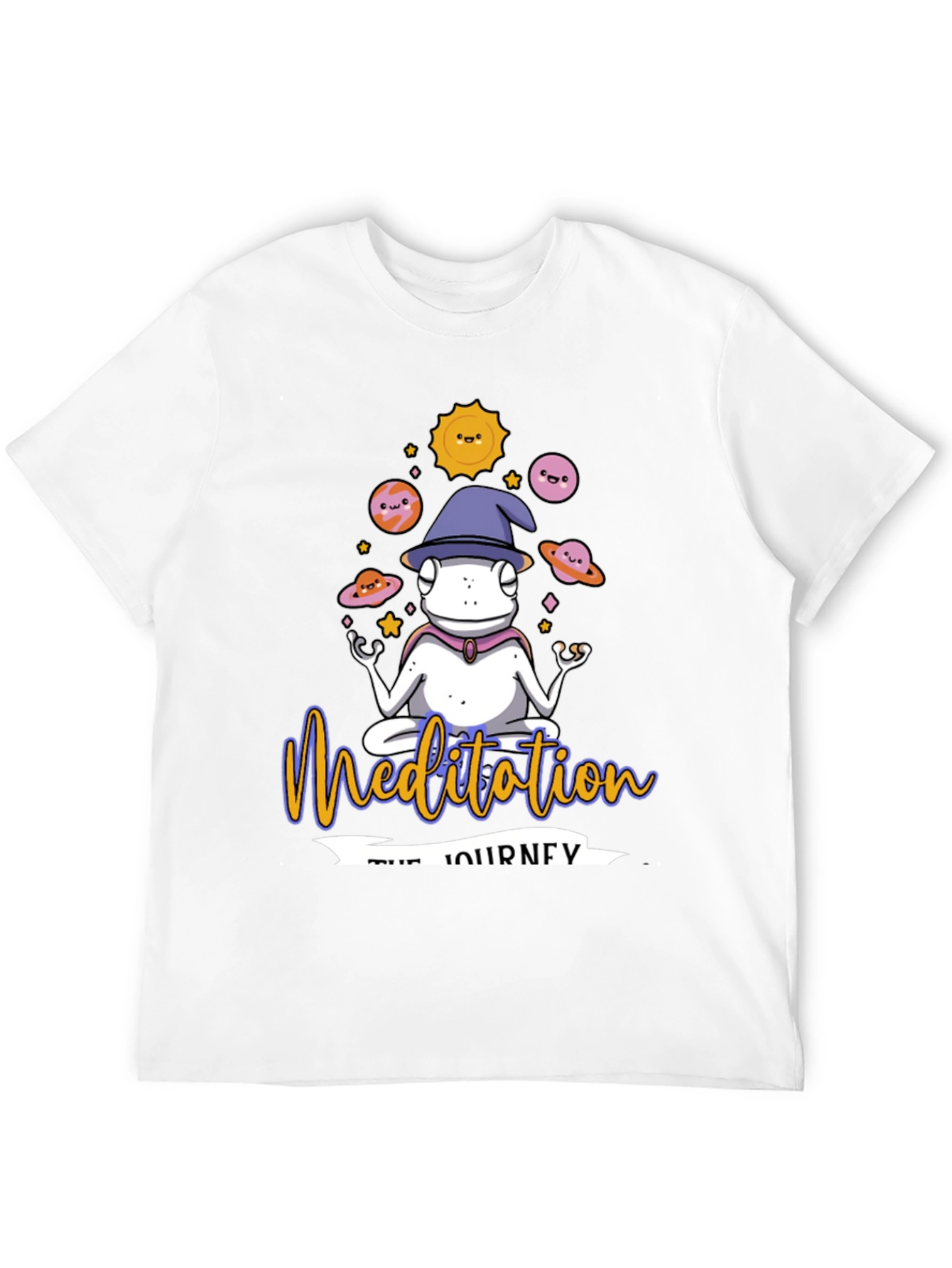 Black Meditation Journey Black T-Shirt, Yoga Frog Design view 12