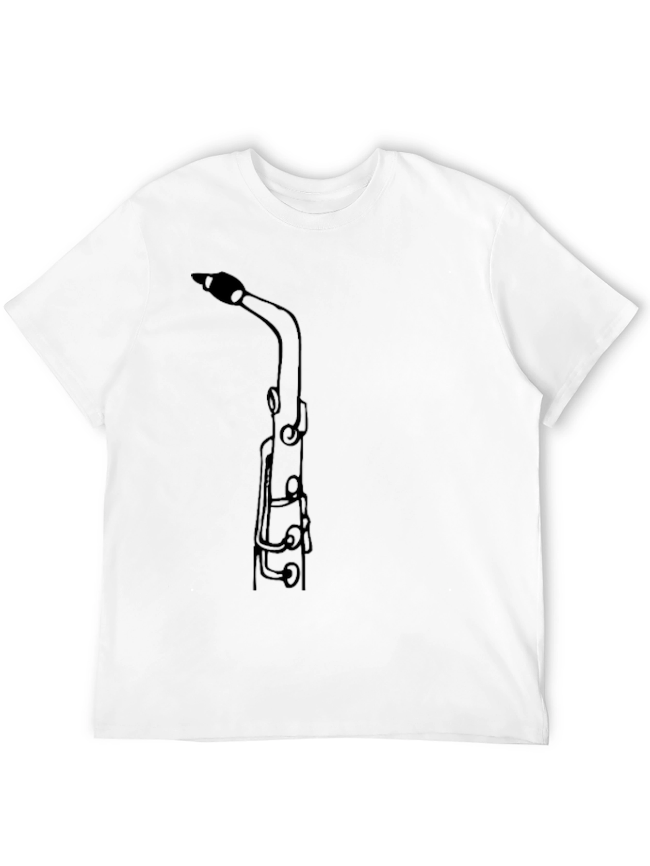 Black Saxophone Outline Graphic T-Shirt view 12