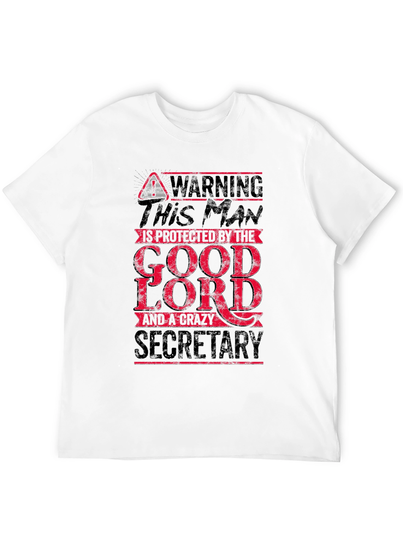 Black Warning: Good Lord & Crazy Secretary Men's T-Shirt view 12