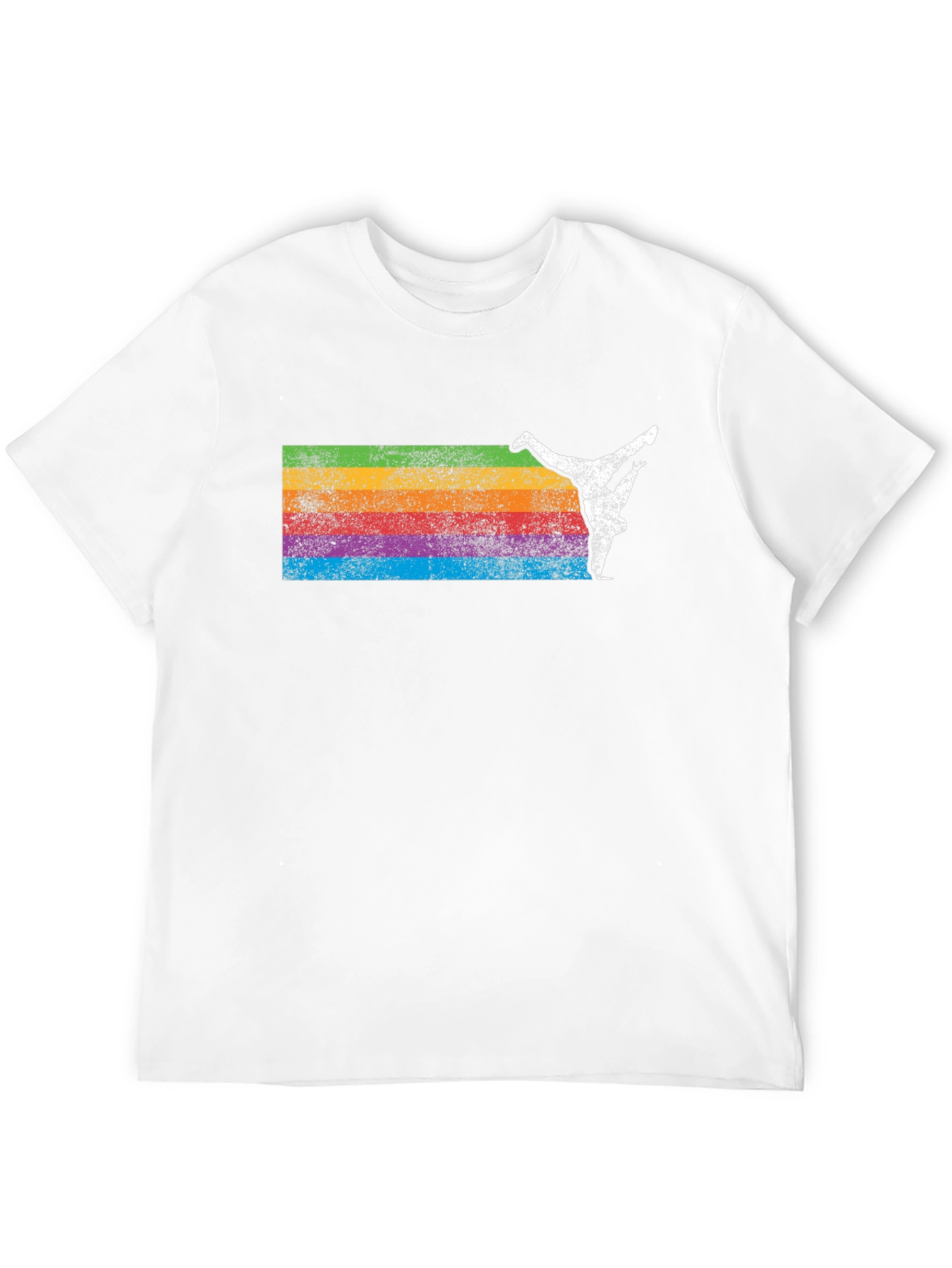 Black Retro Rainbow Breakdancer Graphic Tee view 12