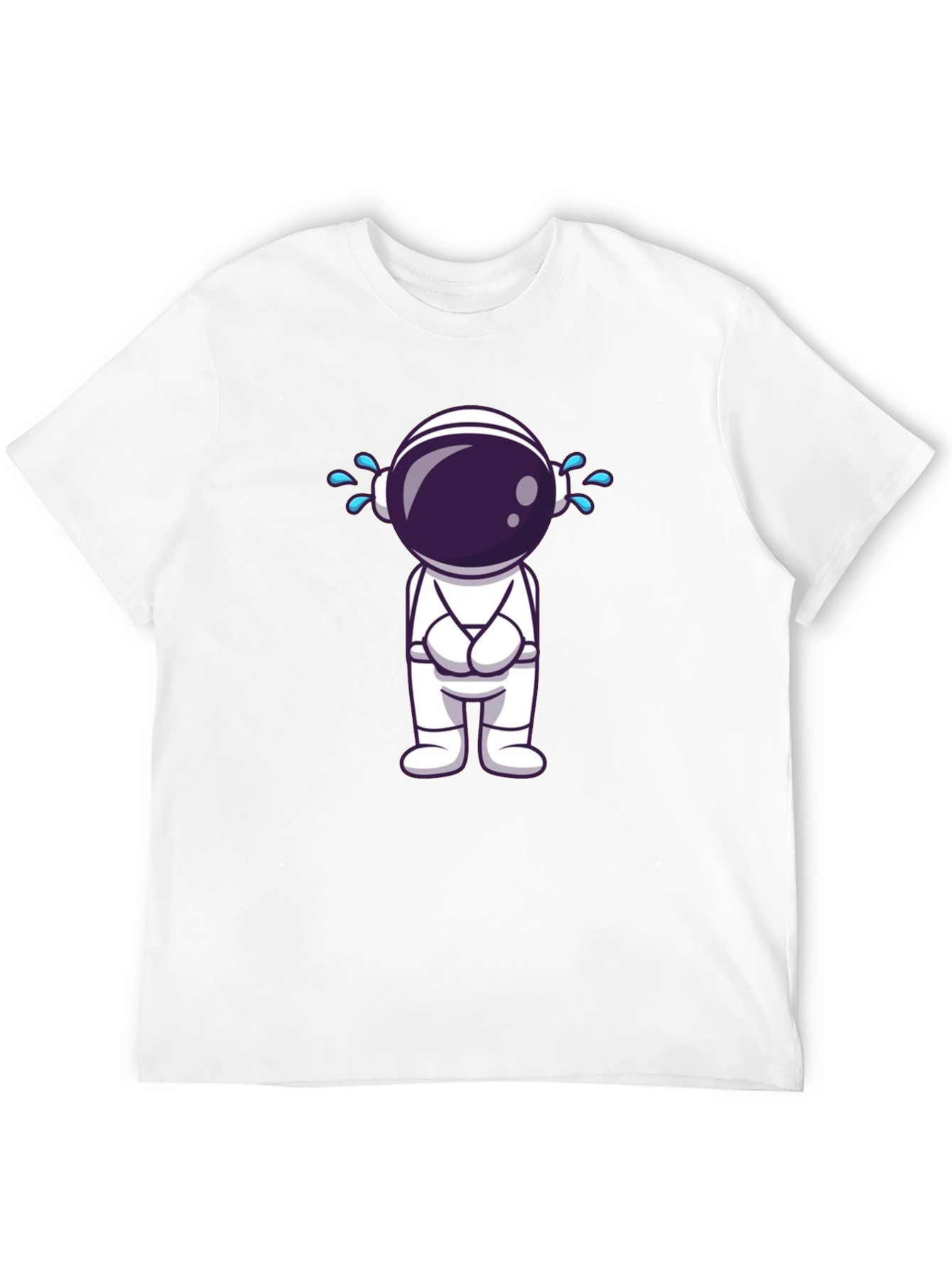 Black Sad Astronaut Graphic T-Shirt view 12