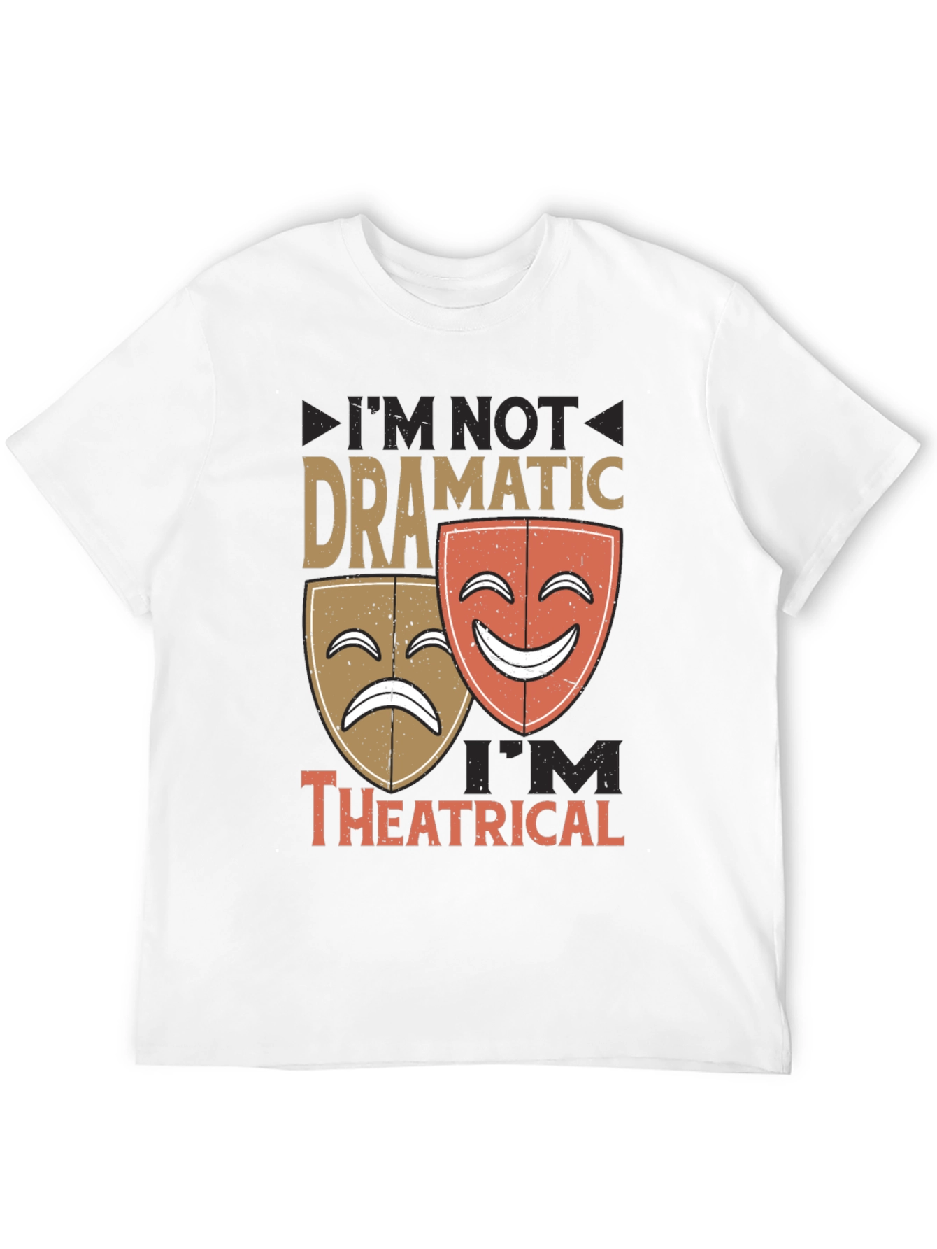 Black Dramatic vs. Theatrical Graphic T-Shirt view 12