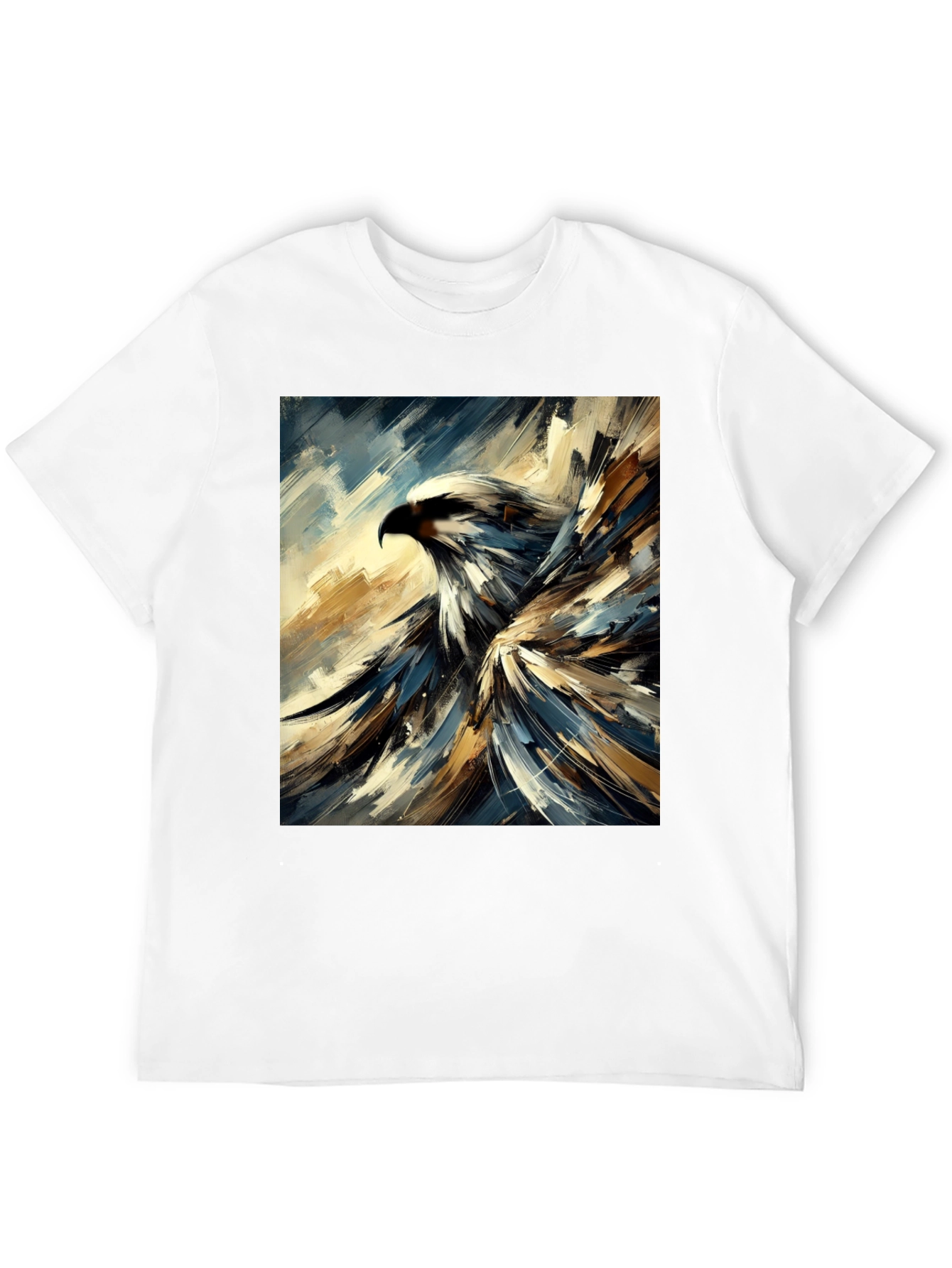 Black Abstract Eagle Graphic Black T-Shirt view 12