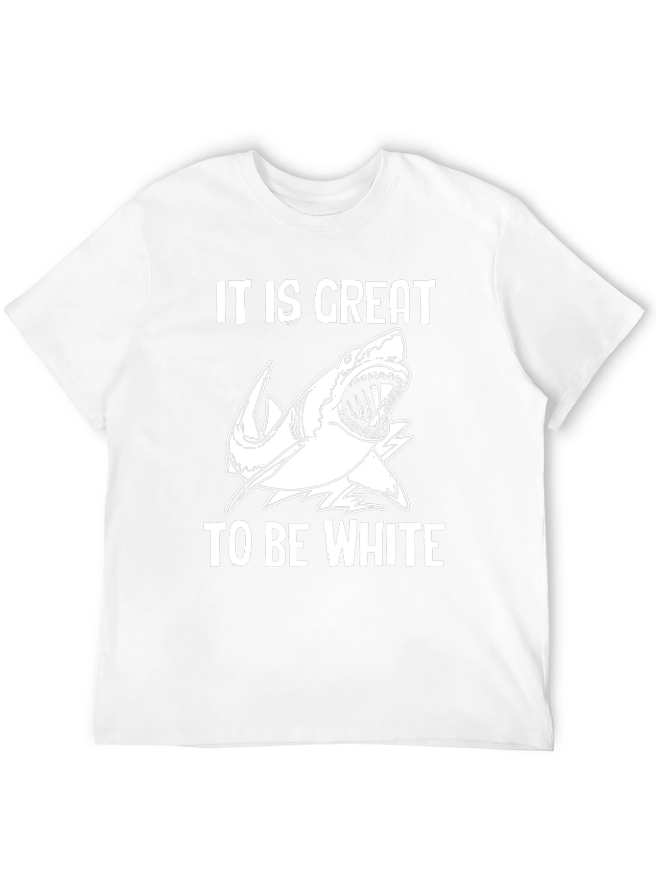 Black It Is Great to Be White Shark Graphic Tee view 12