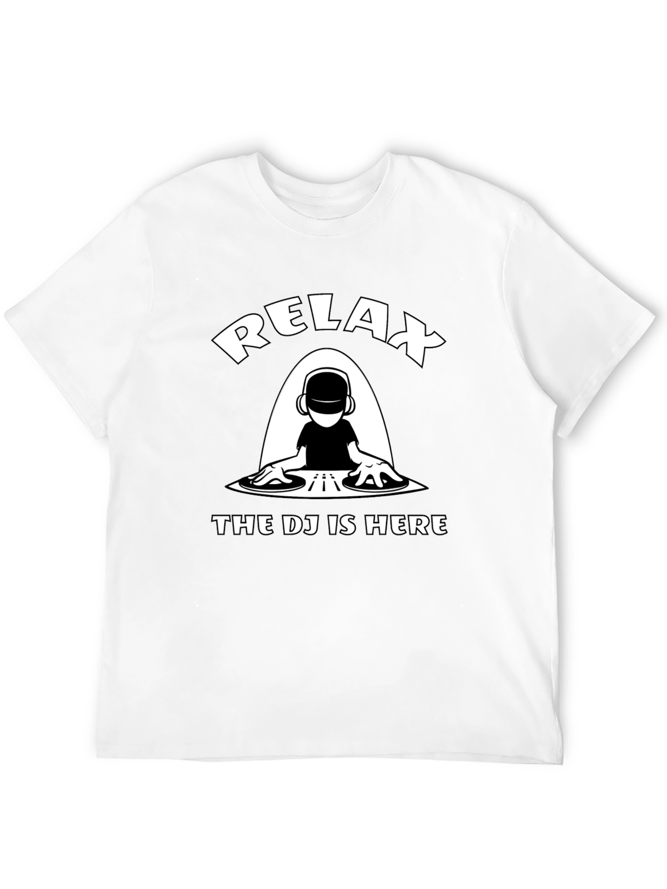 Black Relax, The DJ Is Here Black Graphic T-Shirt view 12