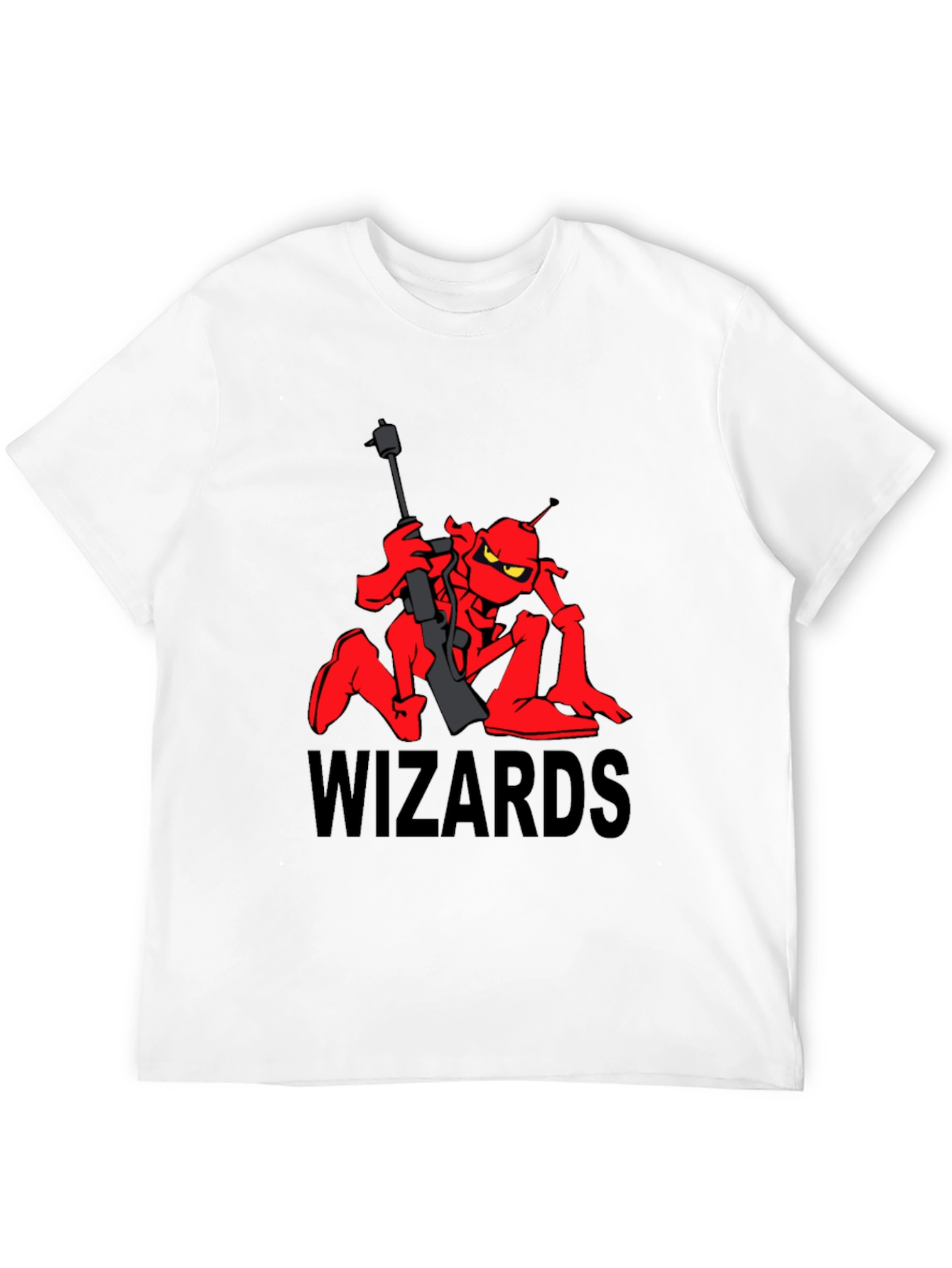 Black Wizards Cartoon T-Shirt - Red Alien Design view 12