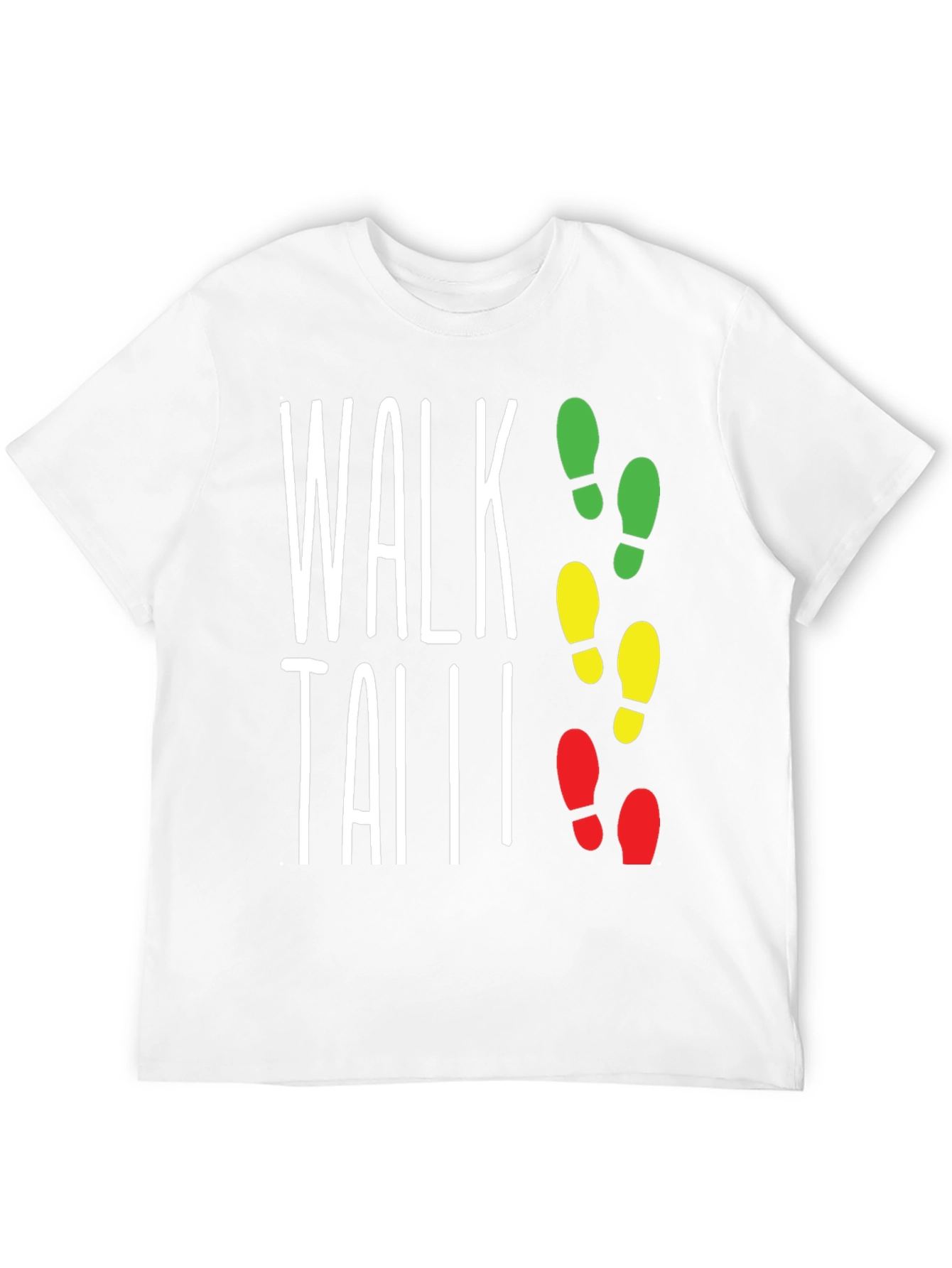 Black Walk Tall Traffic Light Footprint T-Shirt view 12