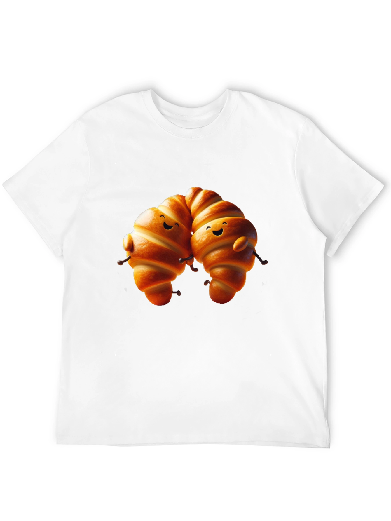 Black Cute Croissant Couple Graphic Tee view 12