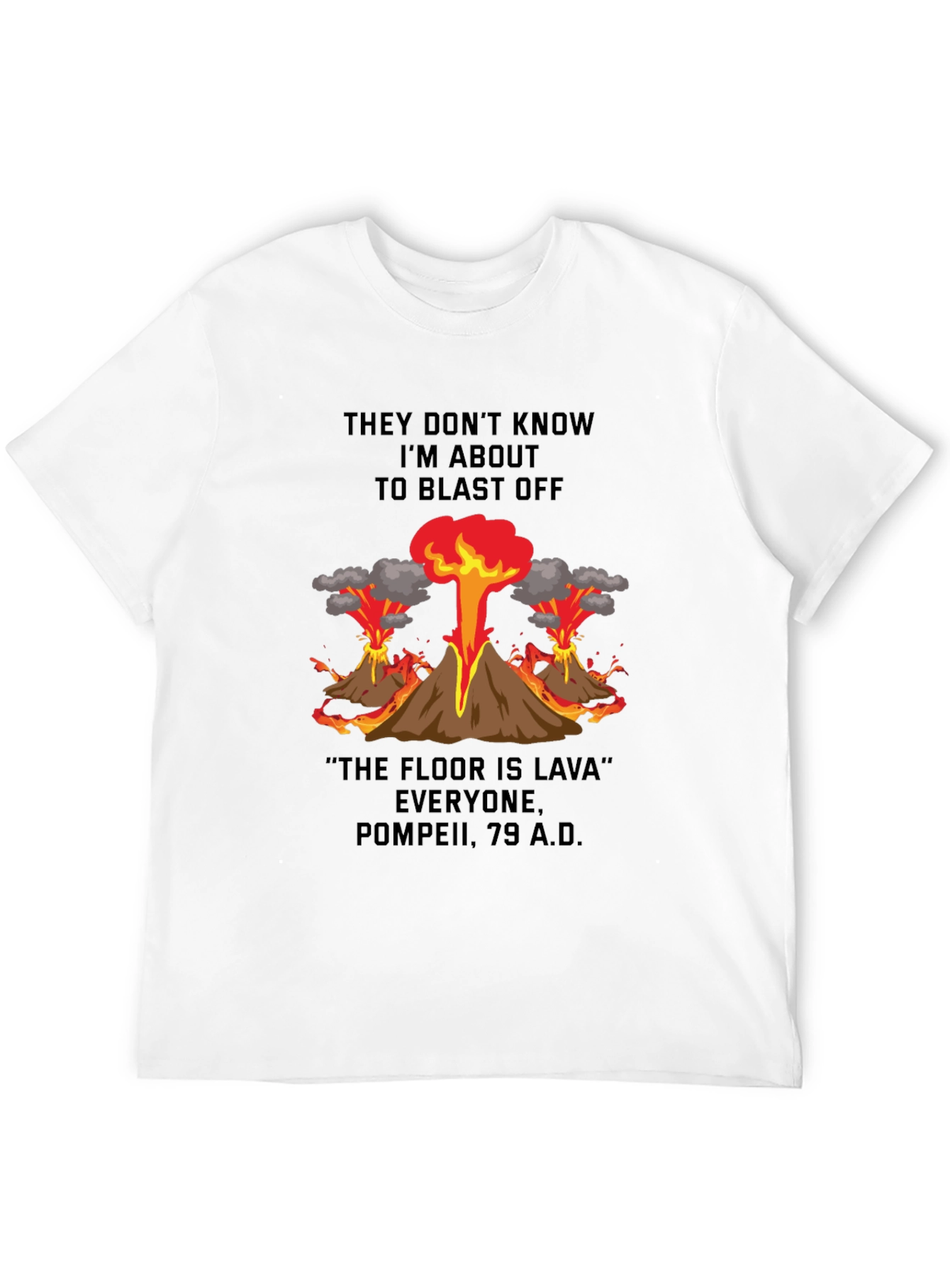 Black Volcano Blast Off Graphic Tee - Pompeii 79 A.D. view 12