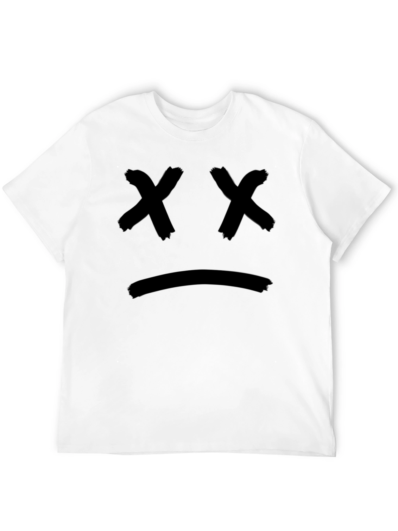 Black Sad Face Graphic Black T-Shirt view 12
