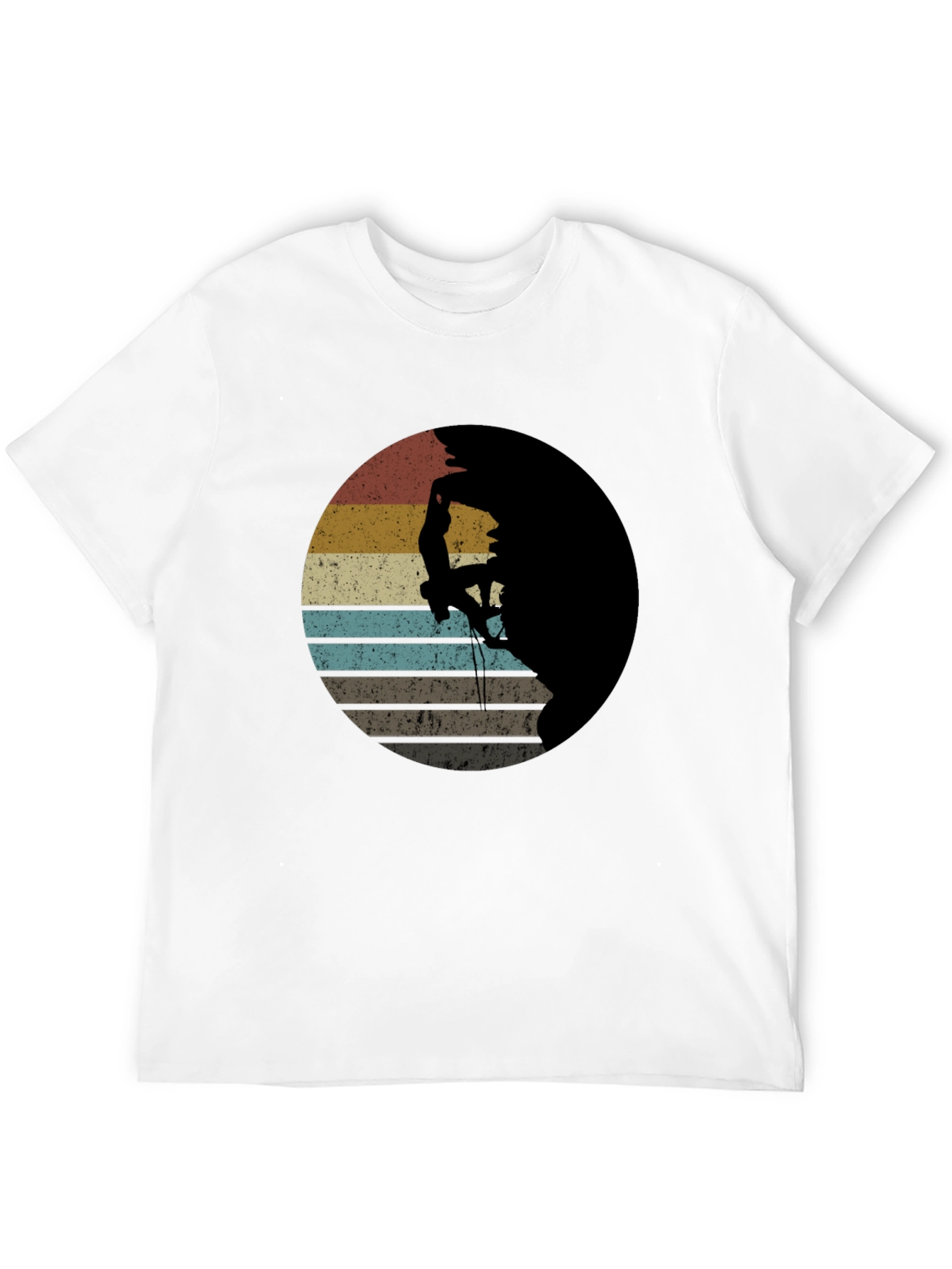 Black Retro Rock Climbing T-Shirt - Vintage Style Tee view 12