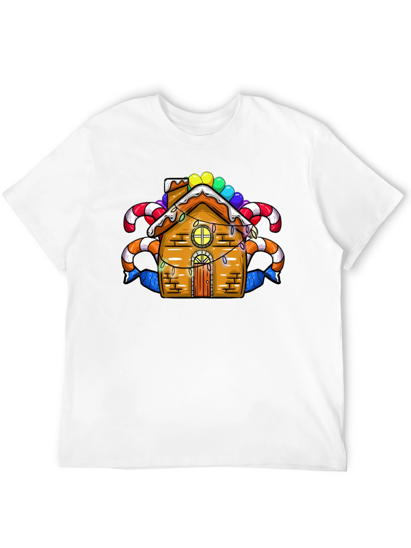 Black Festive Gingerbread House Graphic Tee view 12
