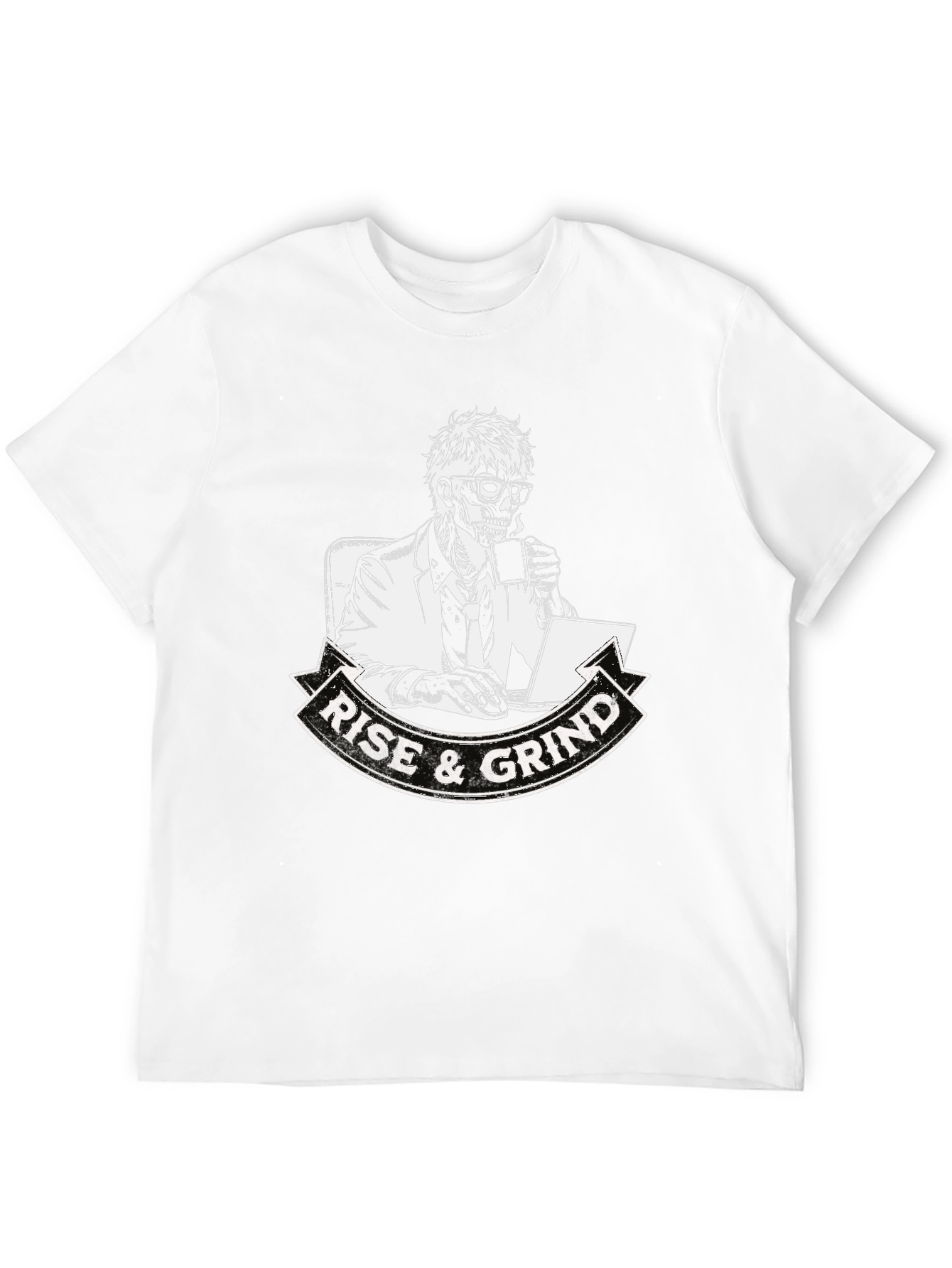 Black Rise and Grind Skeleton Graphic T-Shirt view 12
