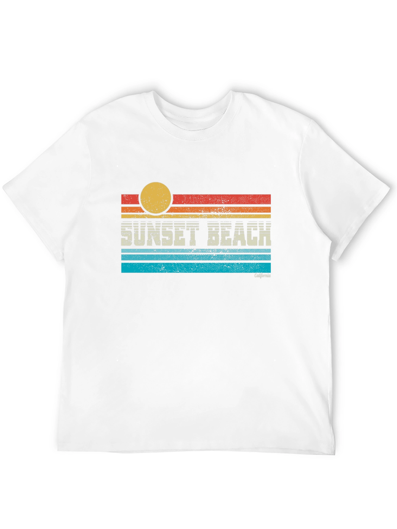 Black Sunset Beach California Graphic T-Shirt view 12