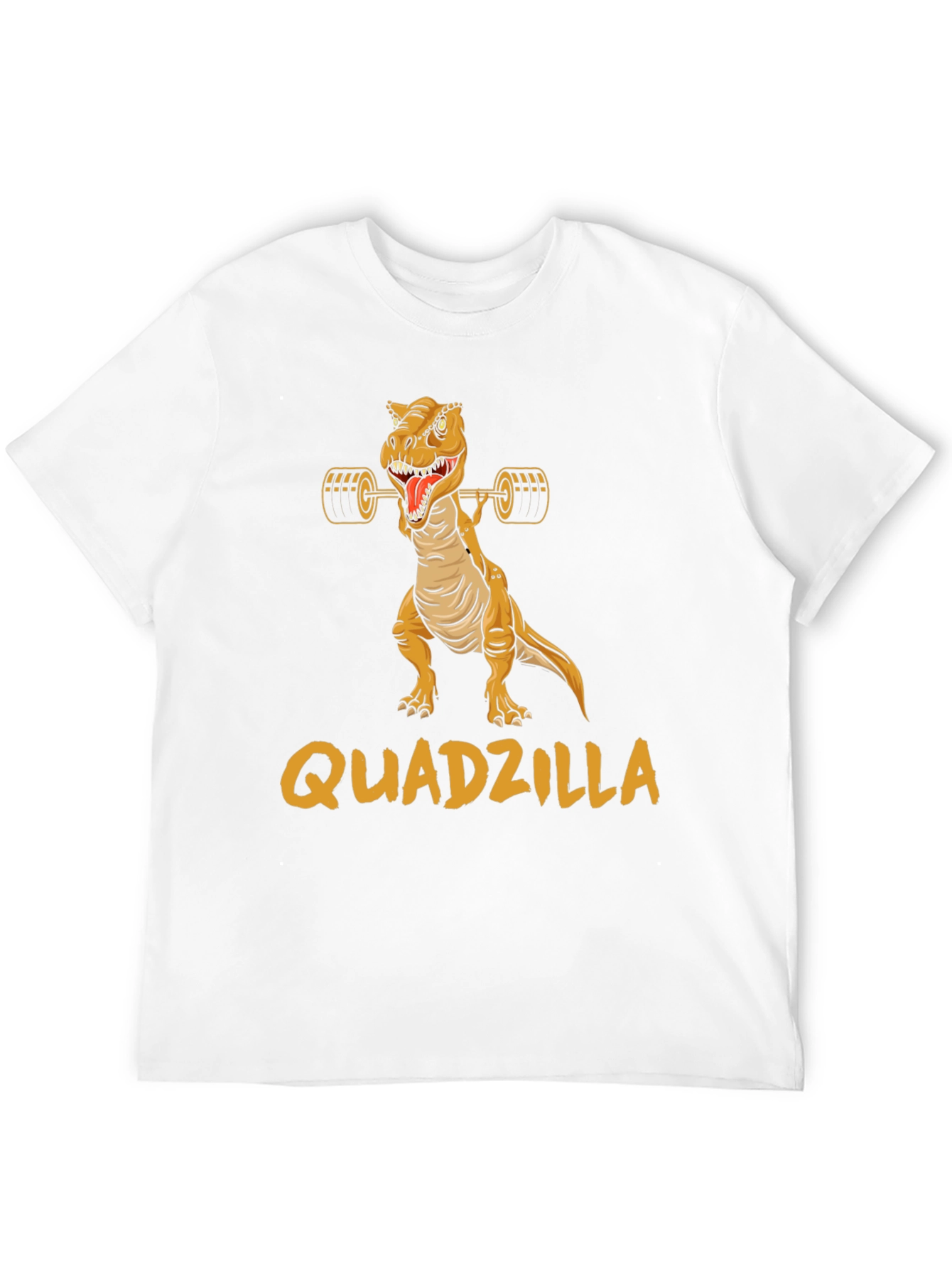 Black Quadzilla Weightlifting Dinosaur Graphic T-Shirt view 12