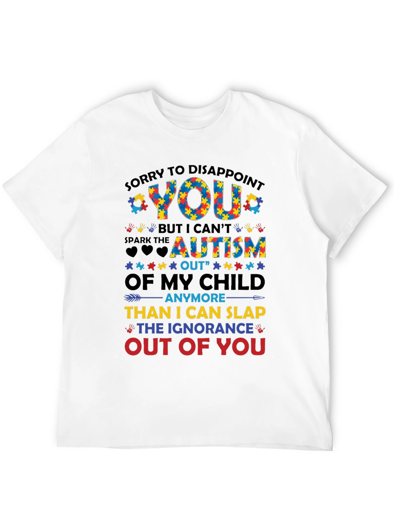 Black Autism Awareness Graphic Tee - Disappoint Ignorance view 12