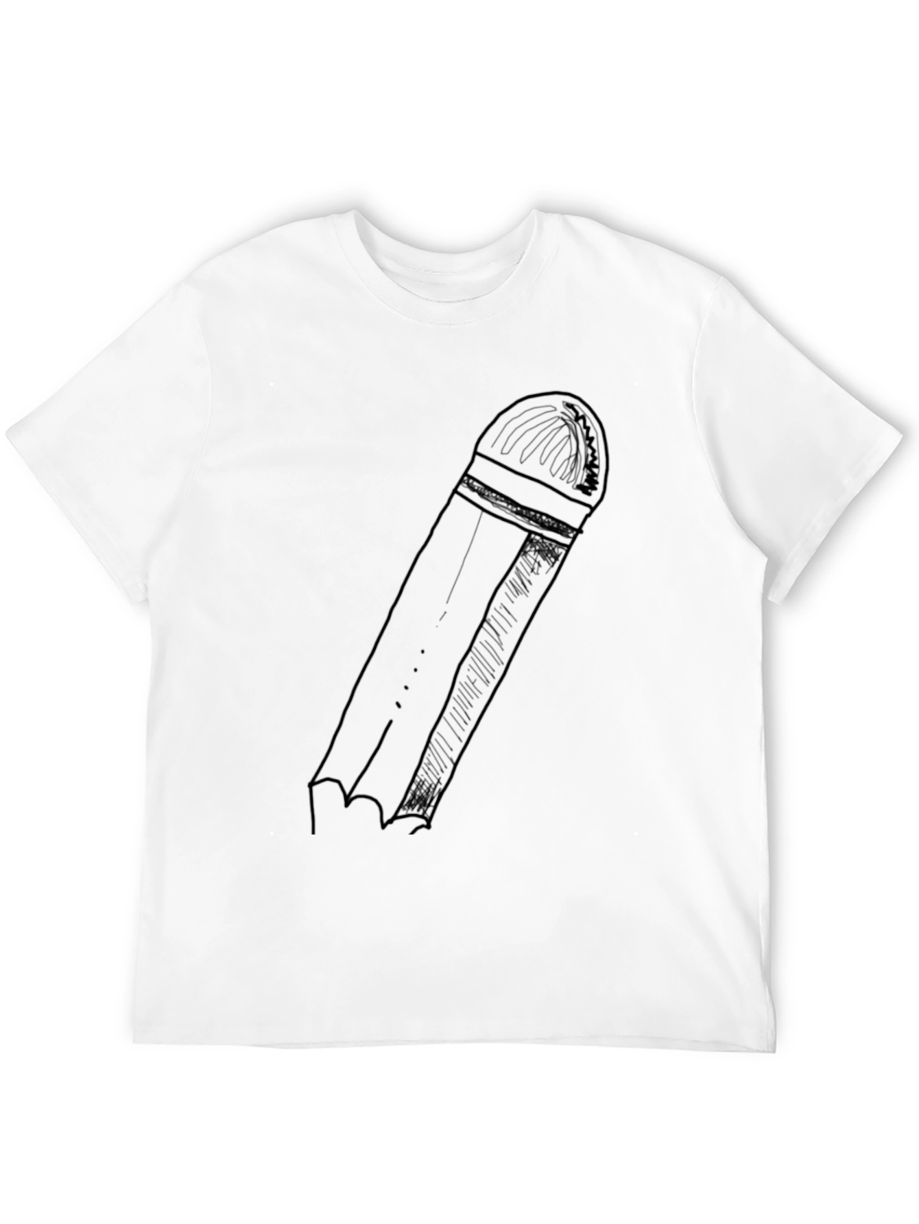 Black Pencil Graphic Black T-Shirt - Casual Style view 12