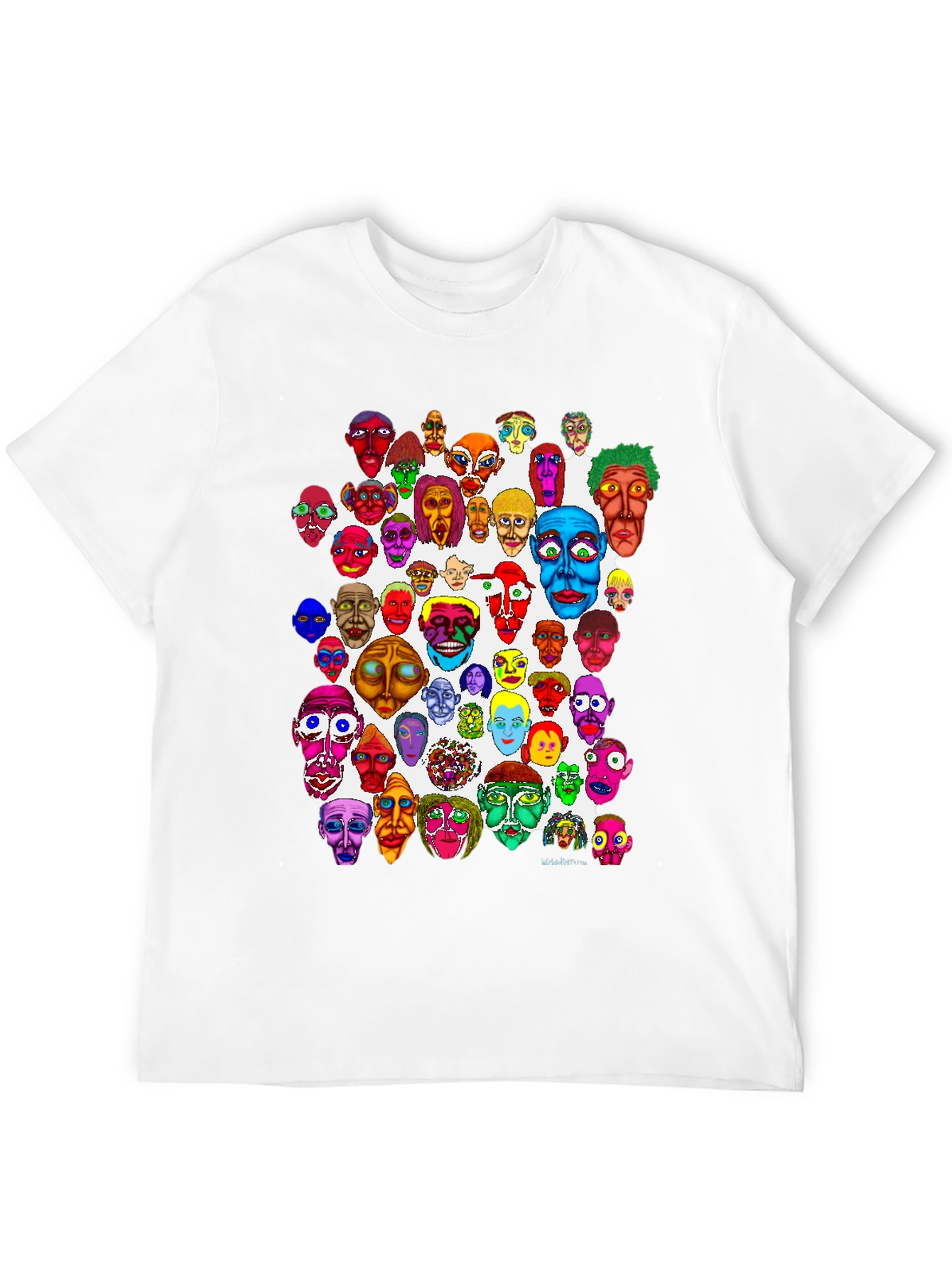 Black Unique Colorful Faces Graphic Tee view 12