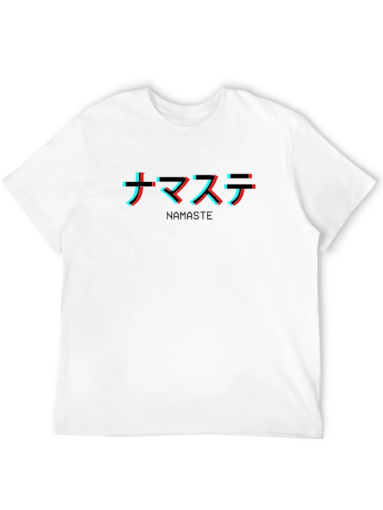 Namaste Glitch Graphic T-Shirt - Black - 12