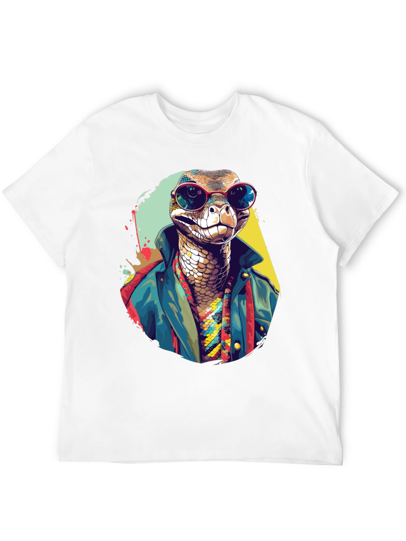 Black Retro Snake Graphic T-Shirt view 12