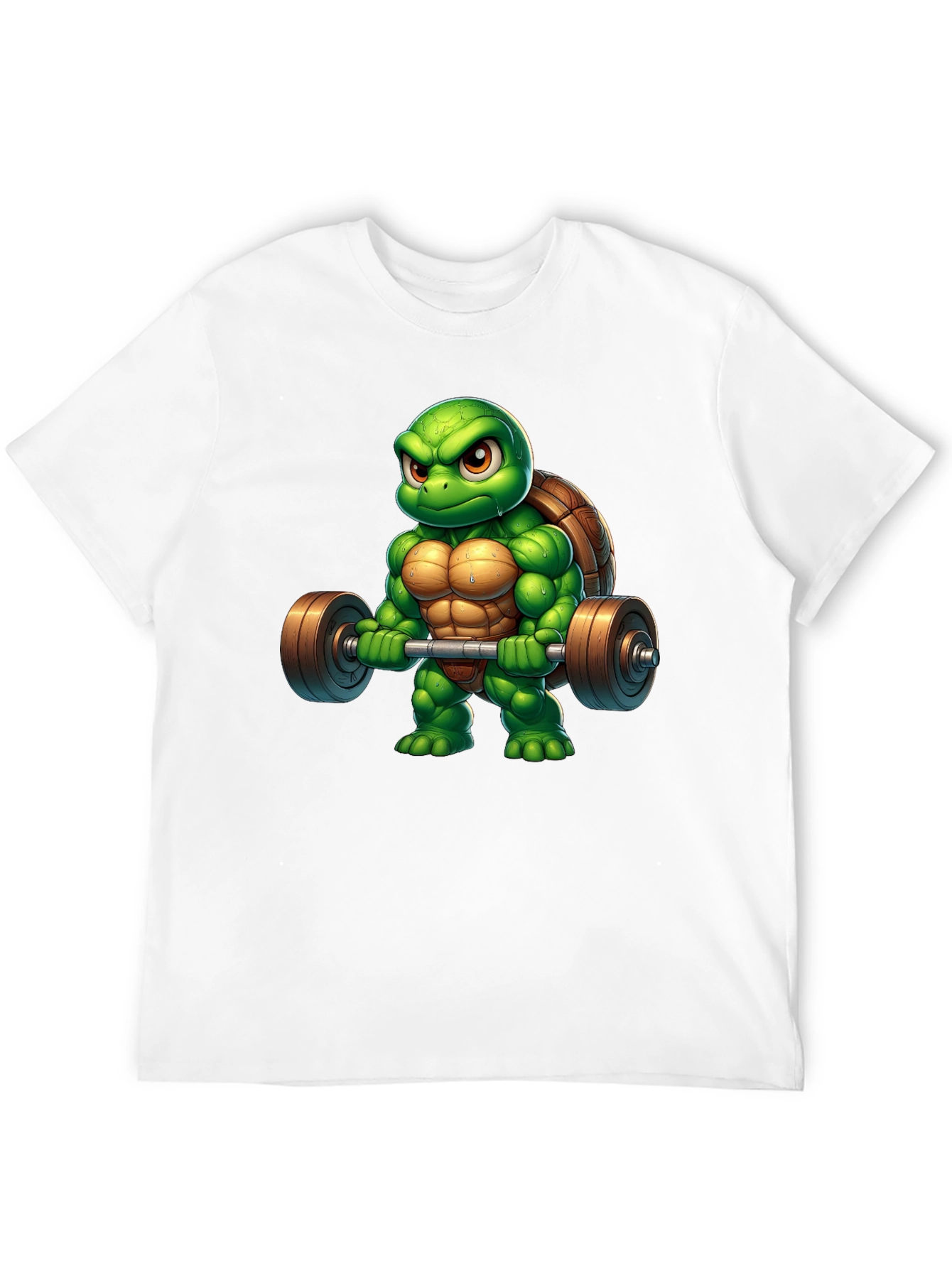 Black Turtle Powerlifter Black T-Shirt view 12
