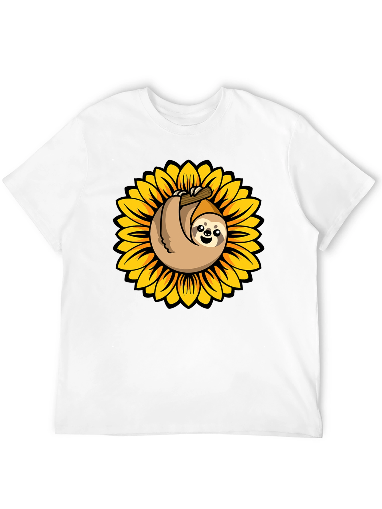 Black Sloth in Sunflower Graphic Tee - Relaxed Fit view 12
