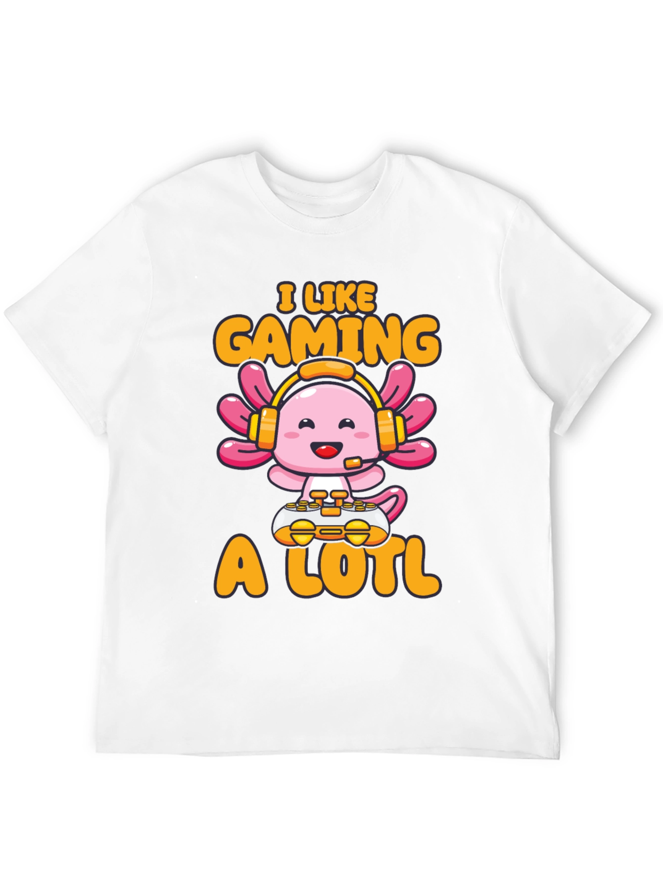 Black Gamer Axolotl T-Shirt - I Like Gaming A Lotl view 12