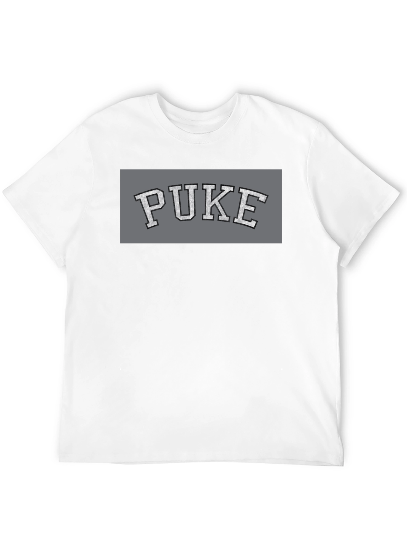 Black PUKE Graphic Tee - Collegiate Style Black T-Shirt view 12