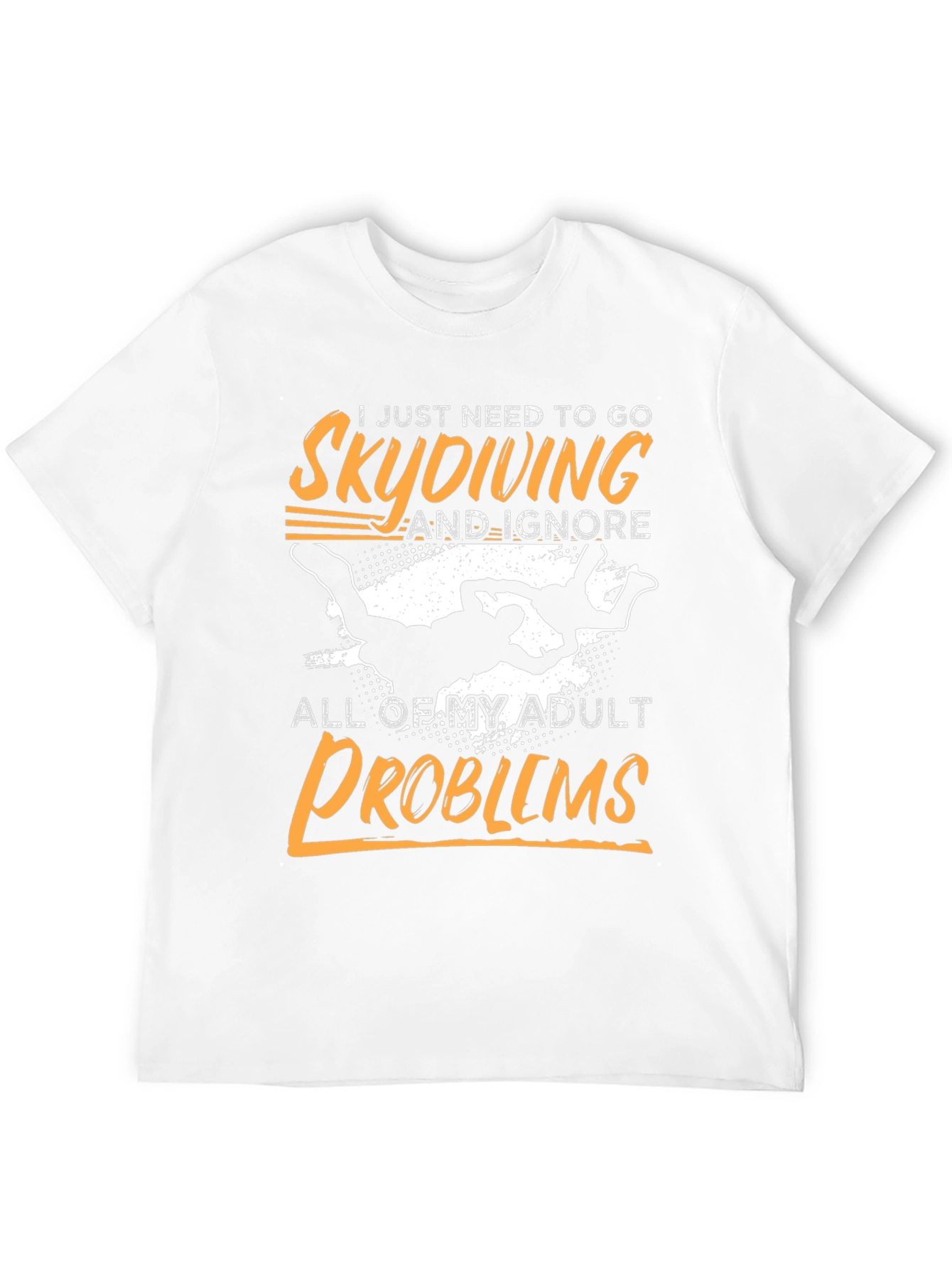 Black Skydiving Adult Problems Graphic Tee view 12