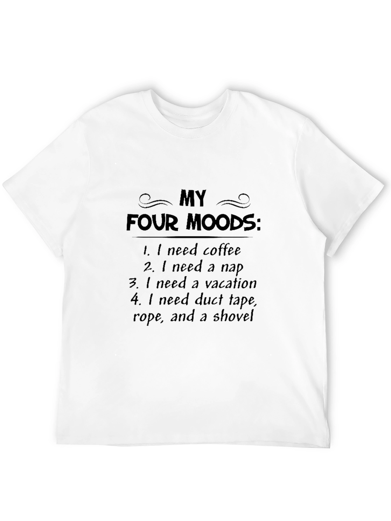 Black My Four Moods Funny Graphic T-Shirt view 12