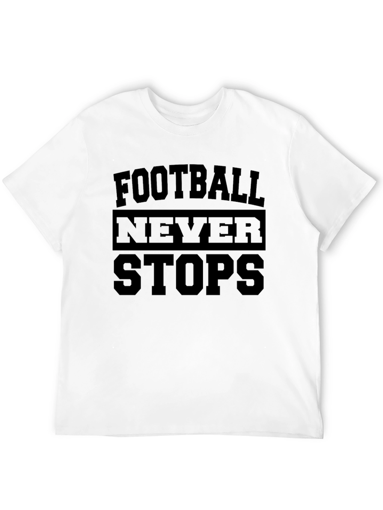 Black Football Never Stops Graphic T-Shirt view 12