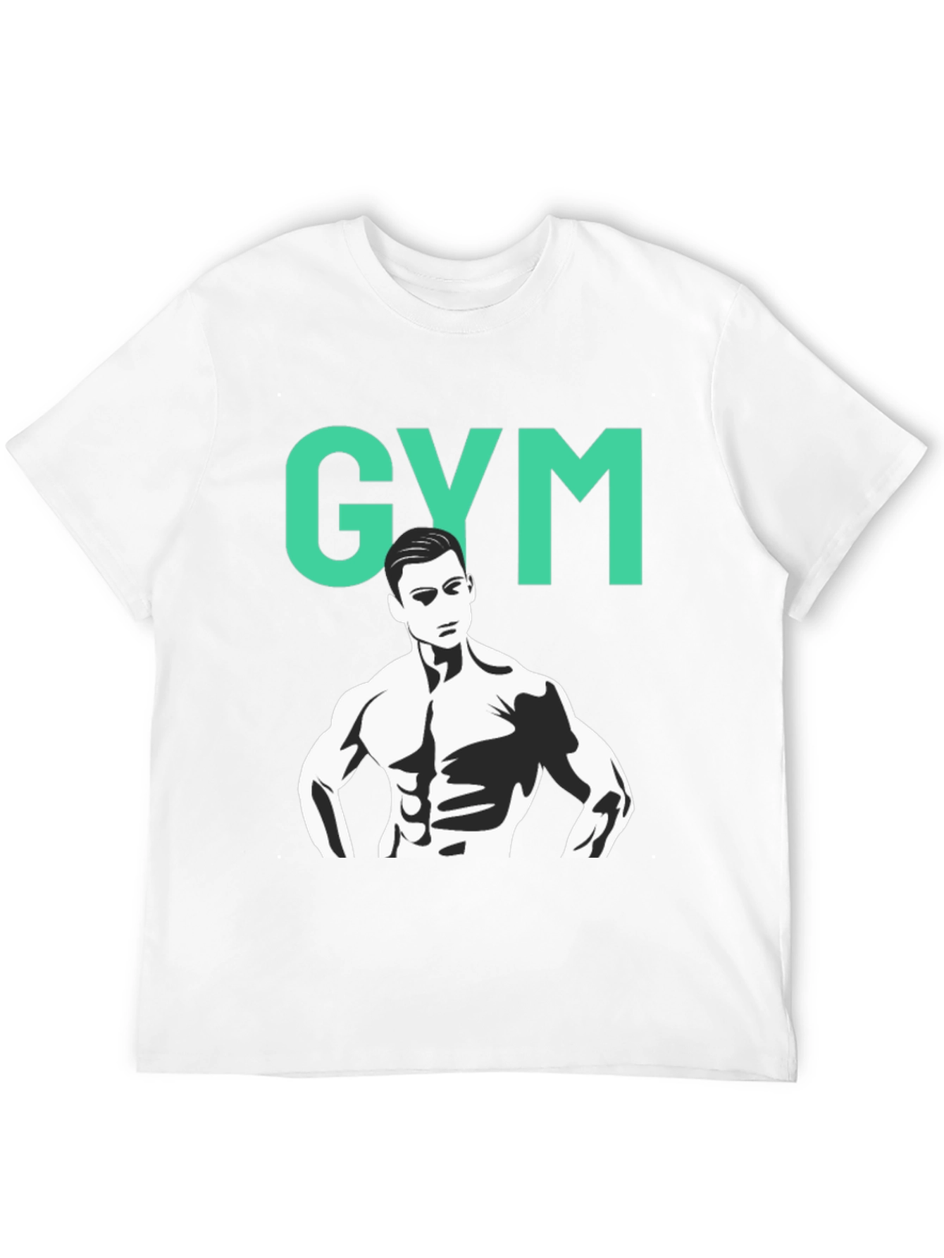 Black Gym Graphic Tee - Black Cotton Training Shirt view 12