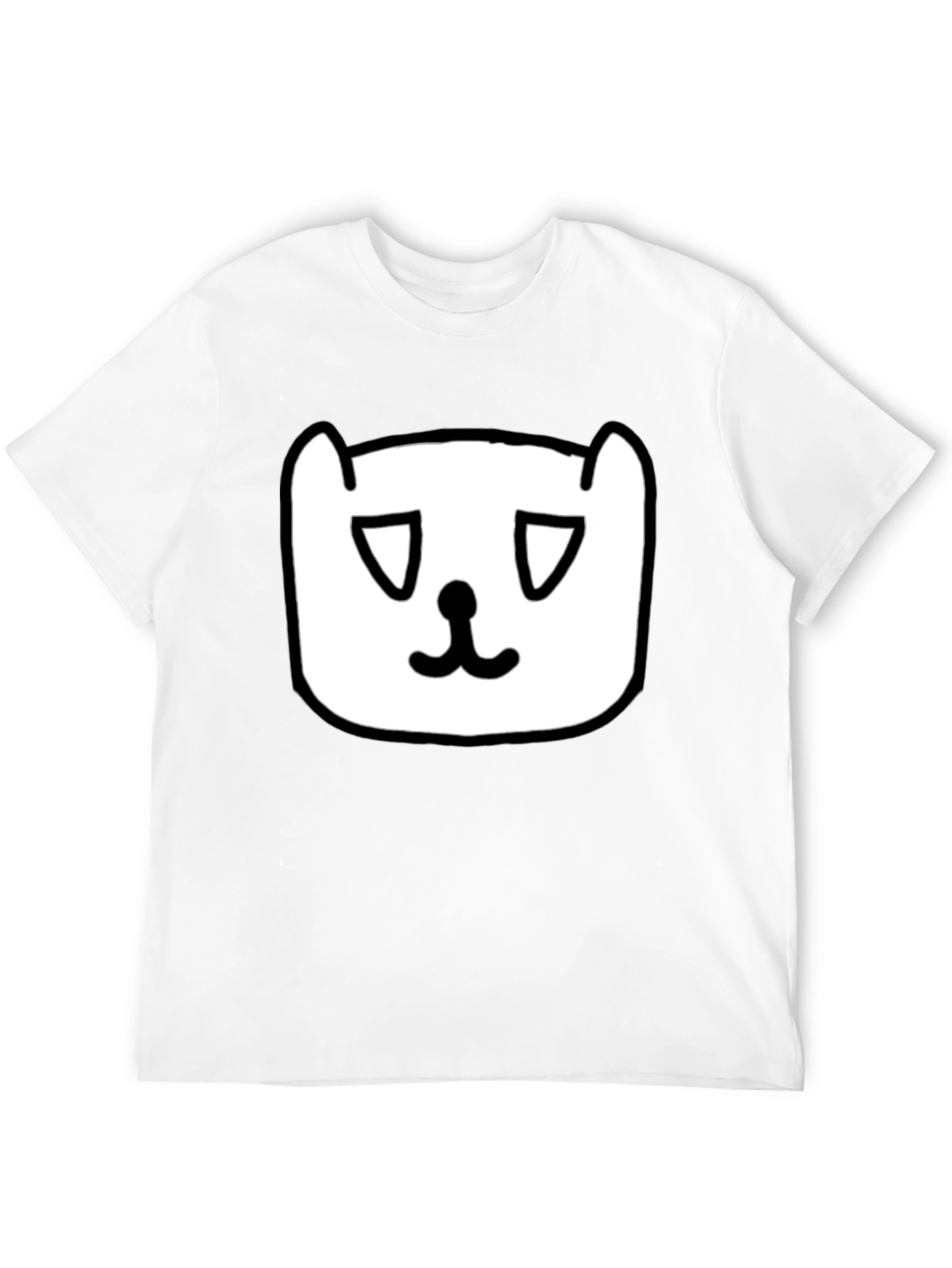 Black Sad Cat Face Graphic Black T-Shirt view 12